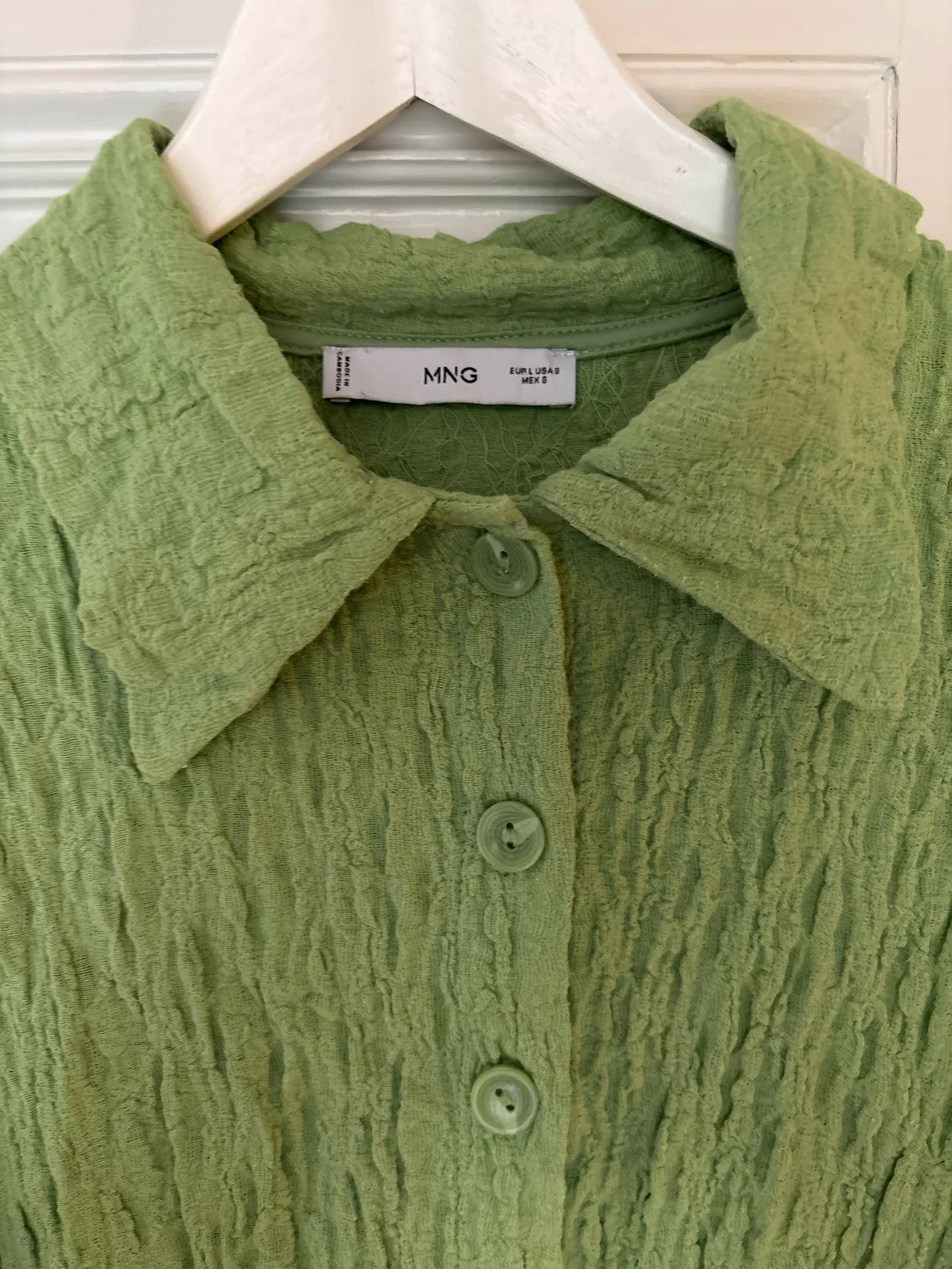 Mango MNG Krinklad skjorta Shirt Size L / US 10 / IT 46 - 2 Thumbnail