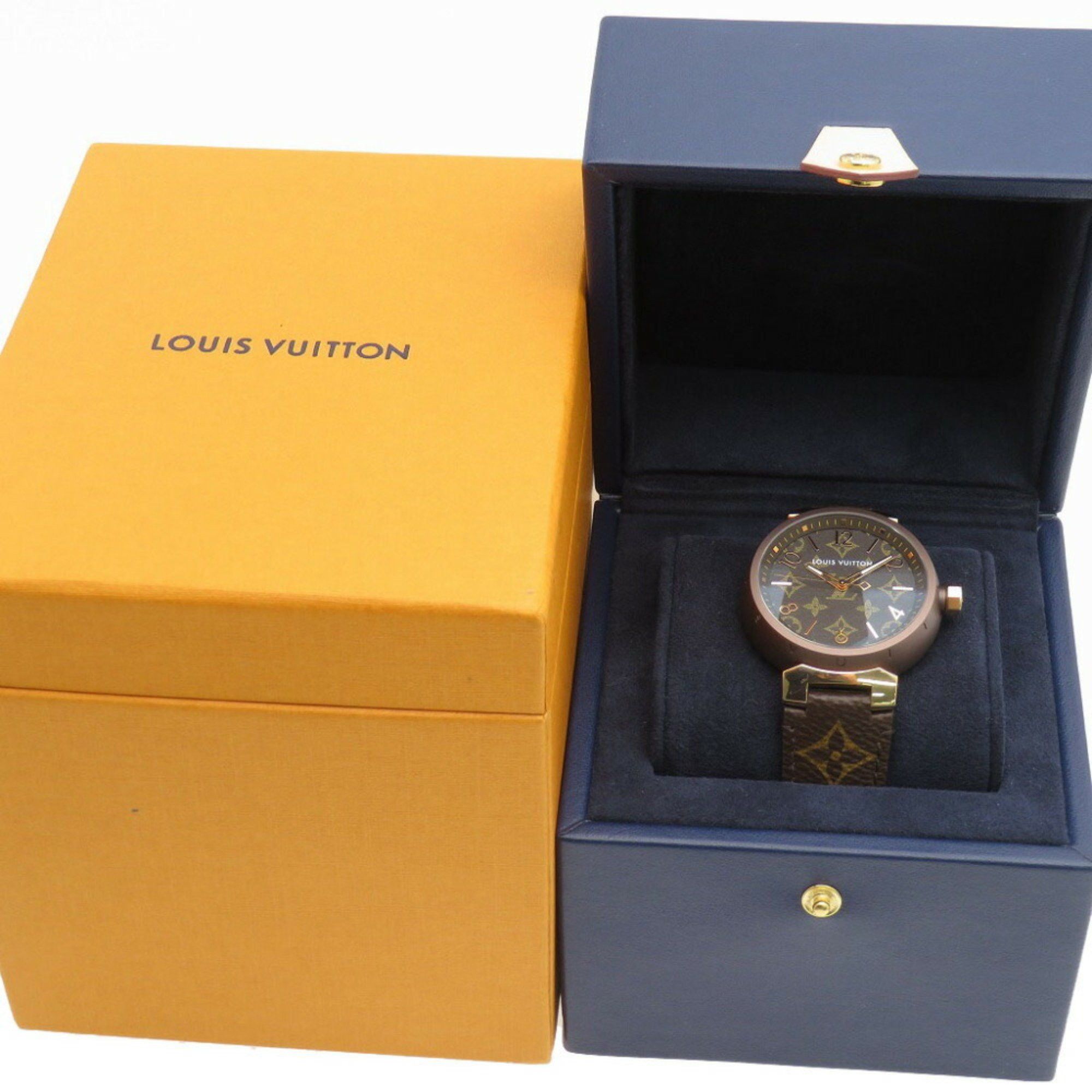 Louis Vuitton Louis Vuitton Tambour GM Monogram K18PG QA139 Quartz Watch 750 Pink Gold 1461LOUIS VUITTON Men's Size ONE SIZE - 3 Thumbnail