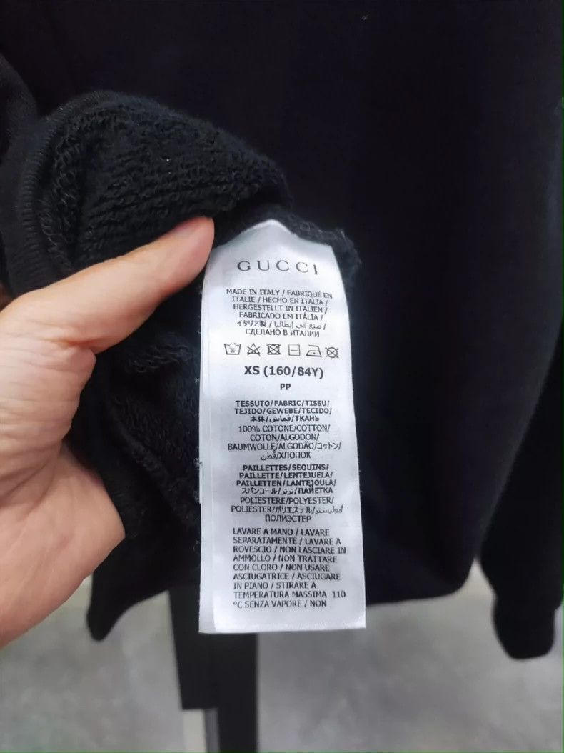 Gucci Gucci Black Hooded Sweatshirt with Sequins Size US XS / EU 42 / 0 - 5 Thumbnail