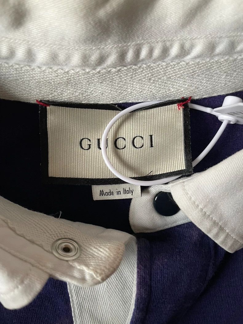 Gucci Gucci Long Sleeve Polo Shirt in Blue White Size US M / EU 48-50 / 2 - 4 Thumbnail