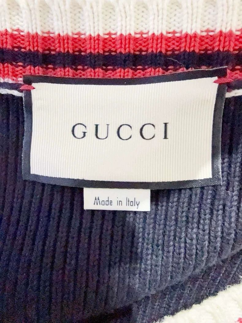 Gucci Gucci V-Neck Sweater with Stripes Size US S / EU 44-46 / 1 - 4 Thumbnail