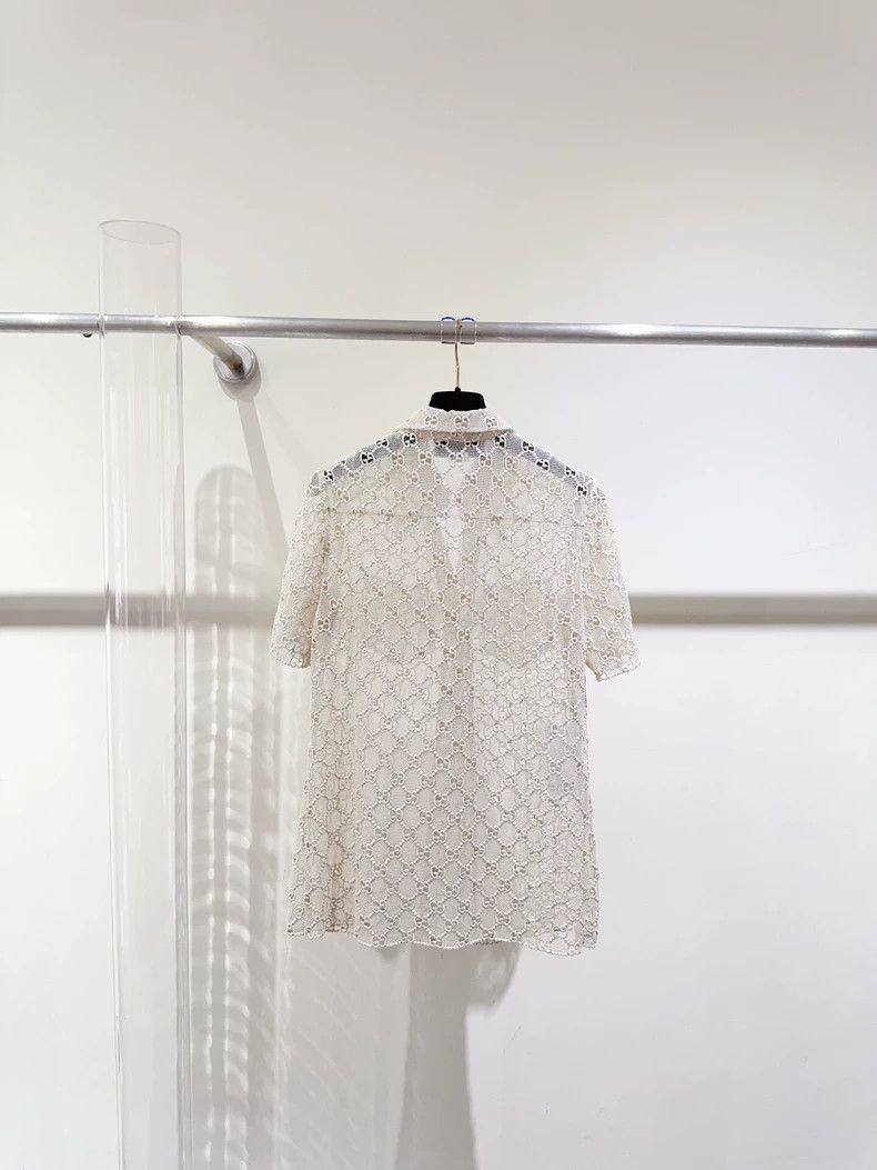 Gucci Gucci Logo Embroidered Short Sleeve Shirt Size US M / EU 48-50 / 2 - 3 Thumbnail