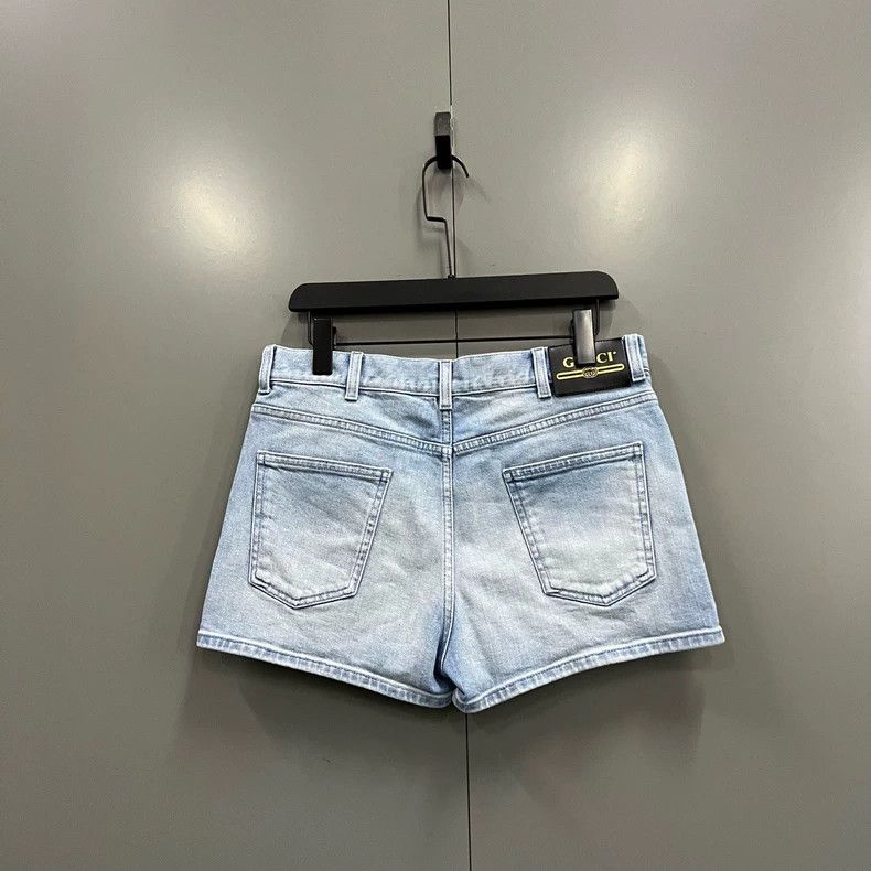 Gucci Gucci Blue Logo Shorts Size 27 Size US 27 - 2 Thumbnail