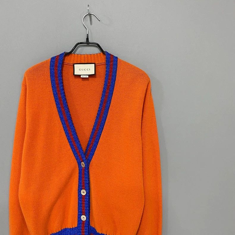 Gucci Gucci Wool Cardigan with Blue Stripes Size US S / EU 44-46 / 1 - 2 Thumbnail