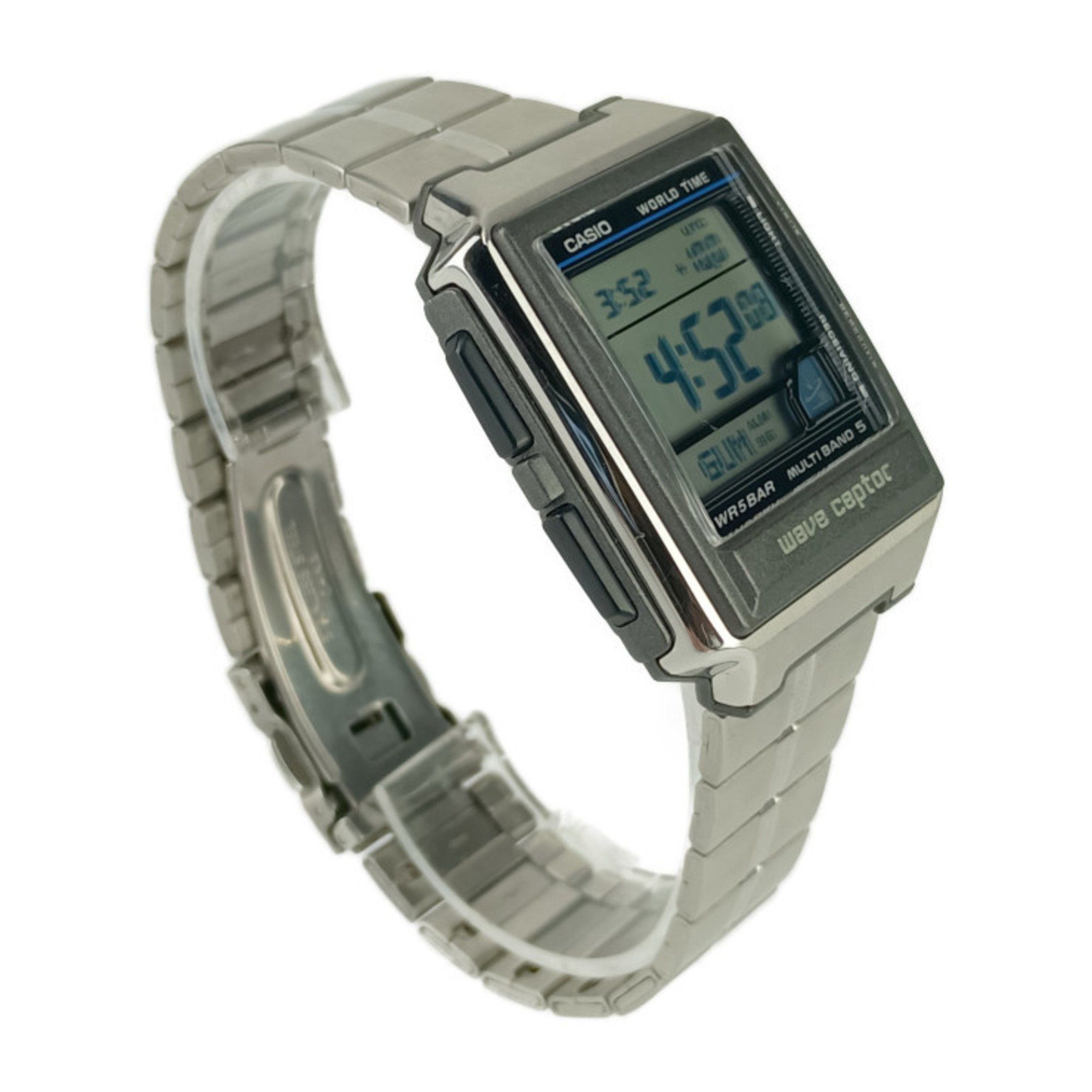 CASIO WAVE CEPTOR Wristwatch WV-59J Silver Stainless Steel Men\'s Digital Quartz Radio-controlled Watch