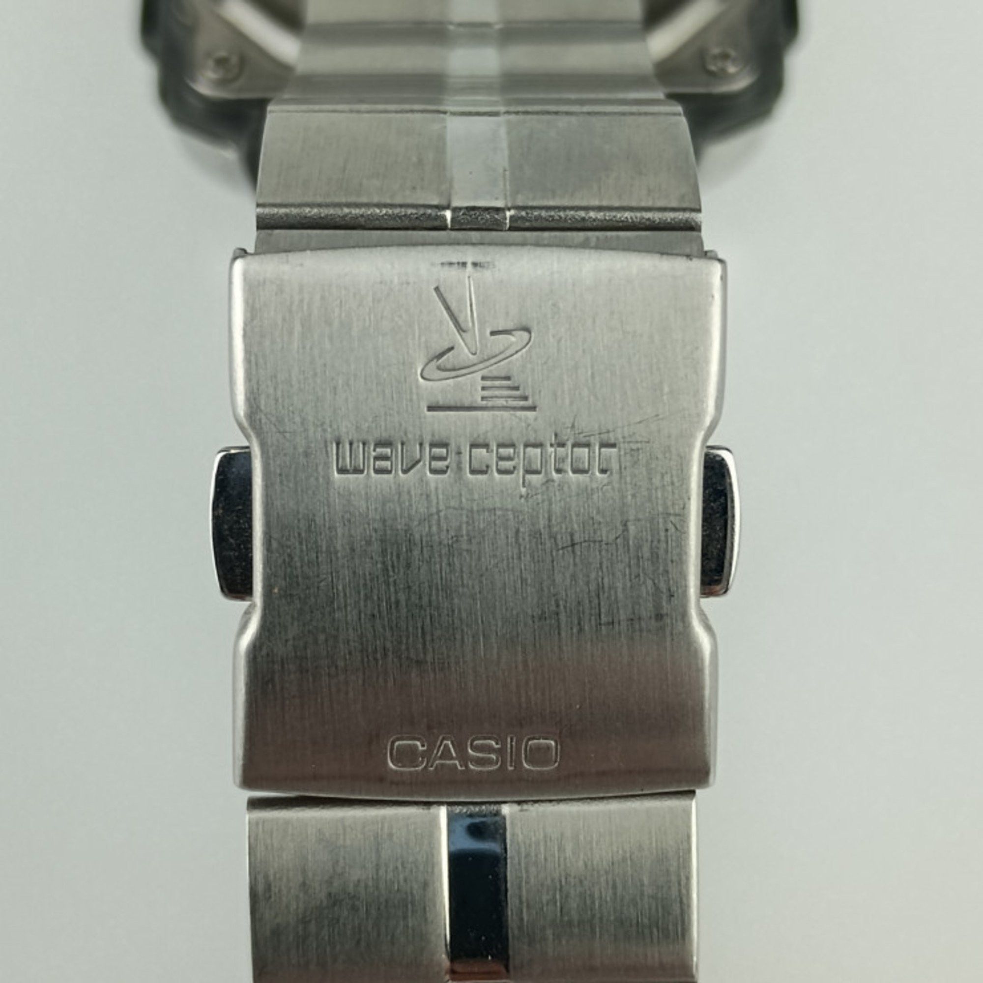 CASIO WAVE CEPTOR Wristwatch WV-59J Silver Stainless Steel Men\'s Digital Quartz Radio-controlled Watch