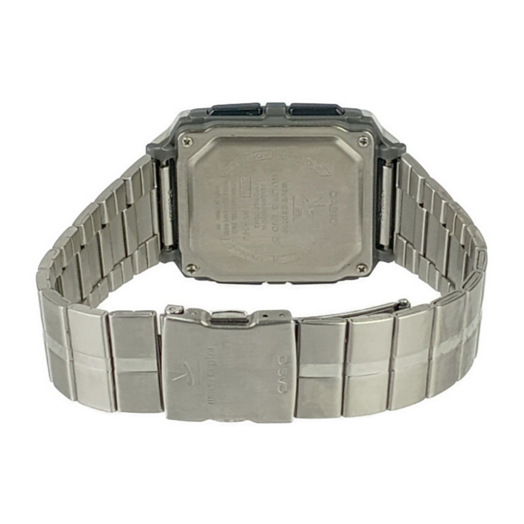 CASIO WAVE CEPTOR Wristwatch WV-59J Silver Stainless Steel Men\'s Digital Quartz Radio-controlled Watch