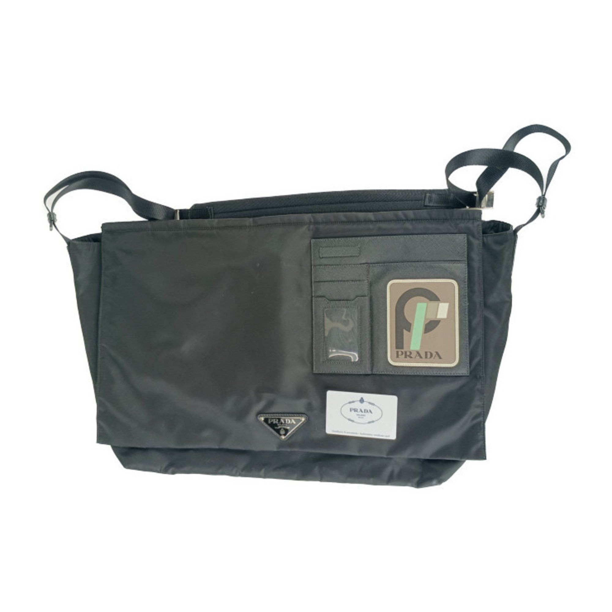 Prada Prada Shoulder Bag 2VD013 Black Nylon Leather Men's Women's Flap Crossbody Triangle Plate Size ONE SIZE - 9 Thumbnail