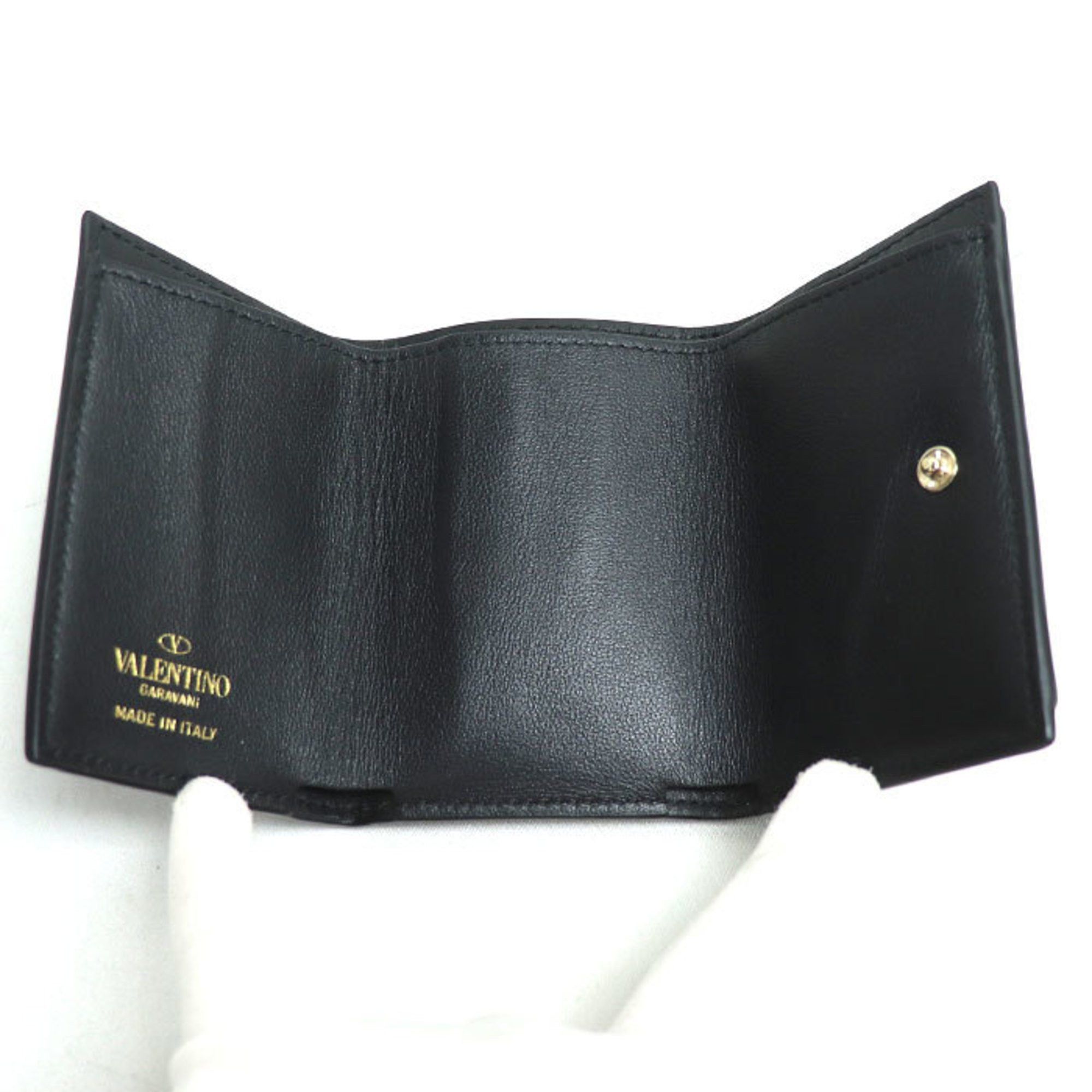 Valentino Valentino Garavani Rockstud Small Wallet Tri-fold Black W2P0Q47 Women's Size ONE SIZE - 3 Thumbnail