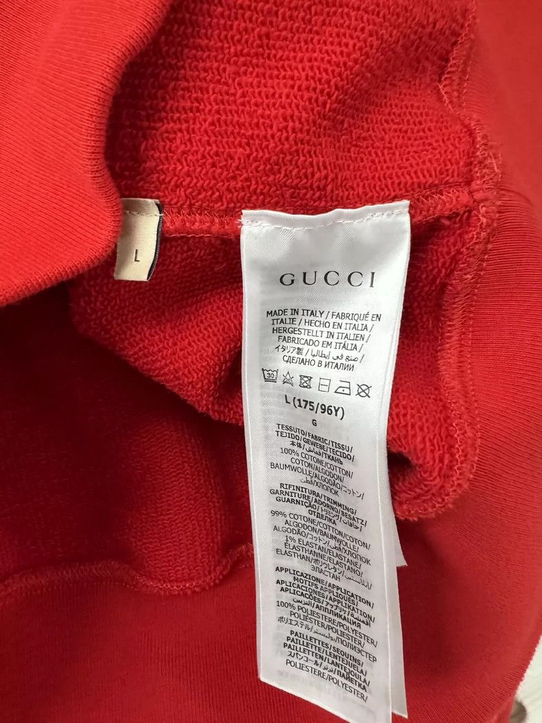 Gucci Red Gucci Sweatshirt with Logo Size US L / EU 52-54 / 3 - 3 Thumbnail