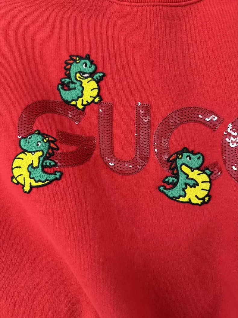 Gucci Red Gucci Sweatshirt with Logo Size US L / EU 52-54 / 3 - 5 Thumbnail