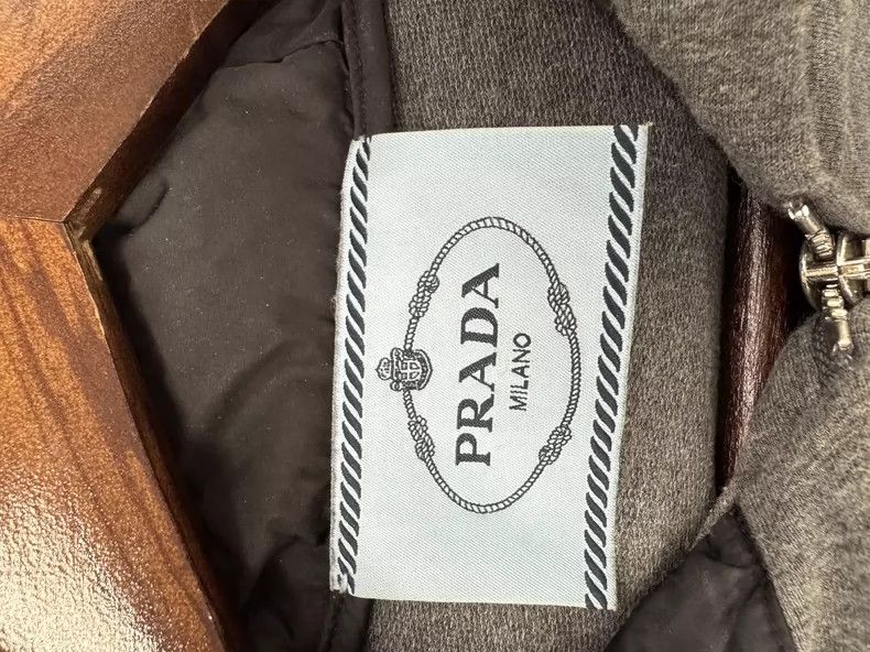 Prada Gray Prada Hoodie with Zippered Front Size US M / EU 48-50 / 2 - 3 Thumbnail