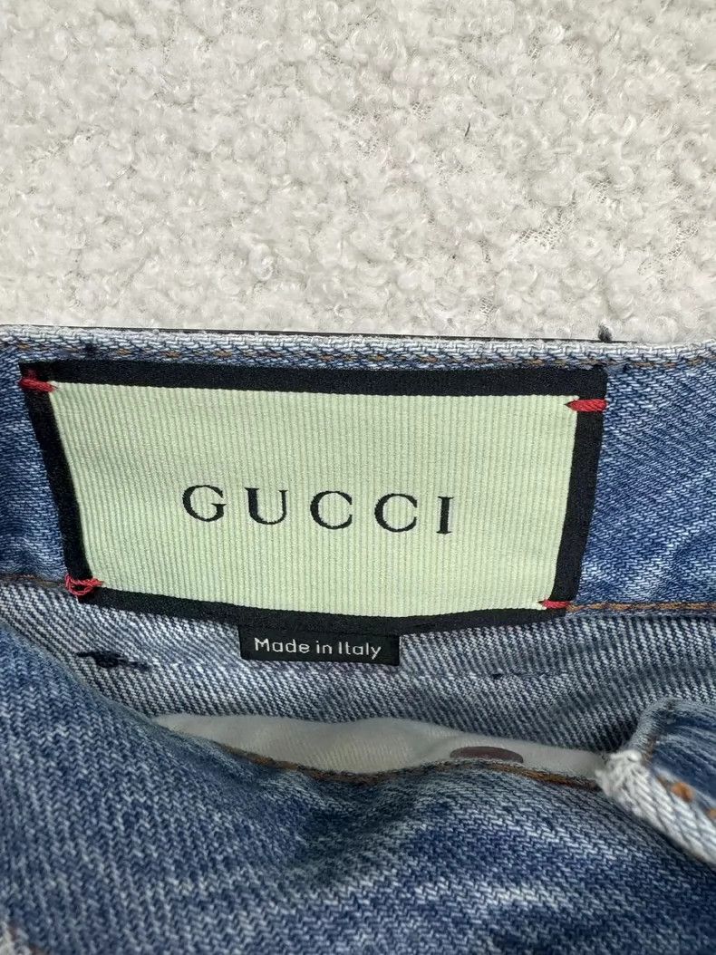 Gucci Gucci Denim Short Pants with Apple Embroidery Size US 31 - 3 Thumbnail