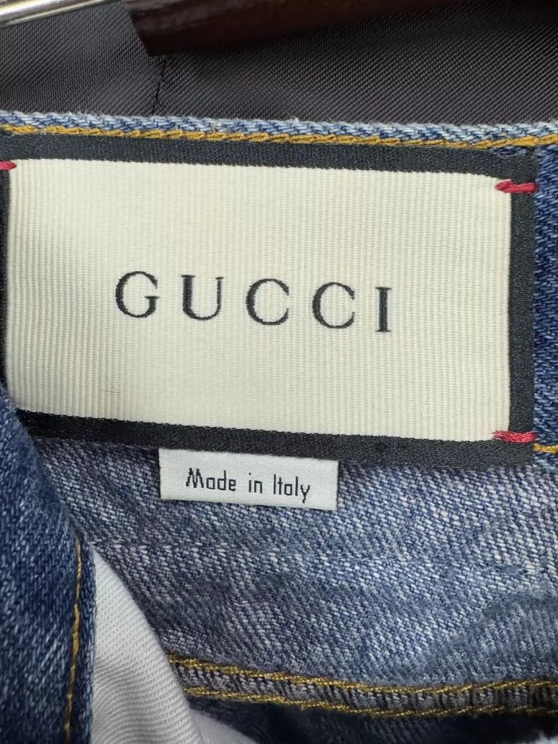 Gucci Gucci Blue Embroidered Denim Shorts Size US 27 - 3 Thumbnail