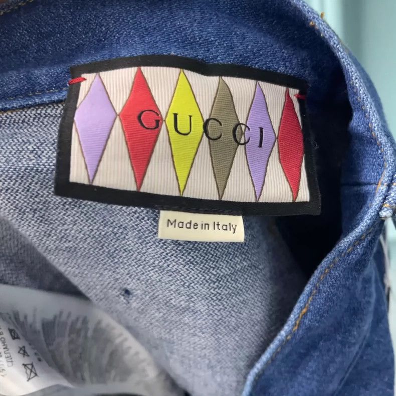 Gucci Gucci Denim Blue Embroidered Logo Shorts Size US 32 / EU 48 - 3 Thumbnail