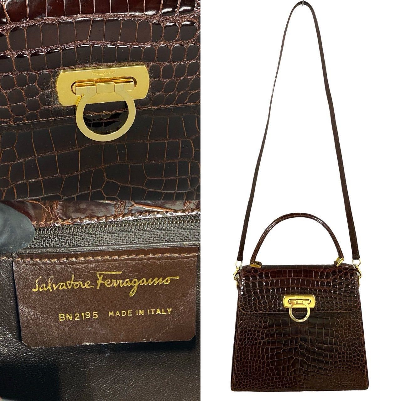 Salvatore Ferragamo Salvatore Ferragamo Shoulder Bag Brown Leather Size ONE SIZE - 3 Thumbnail