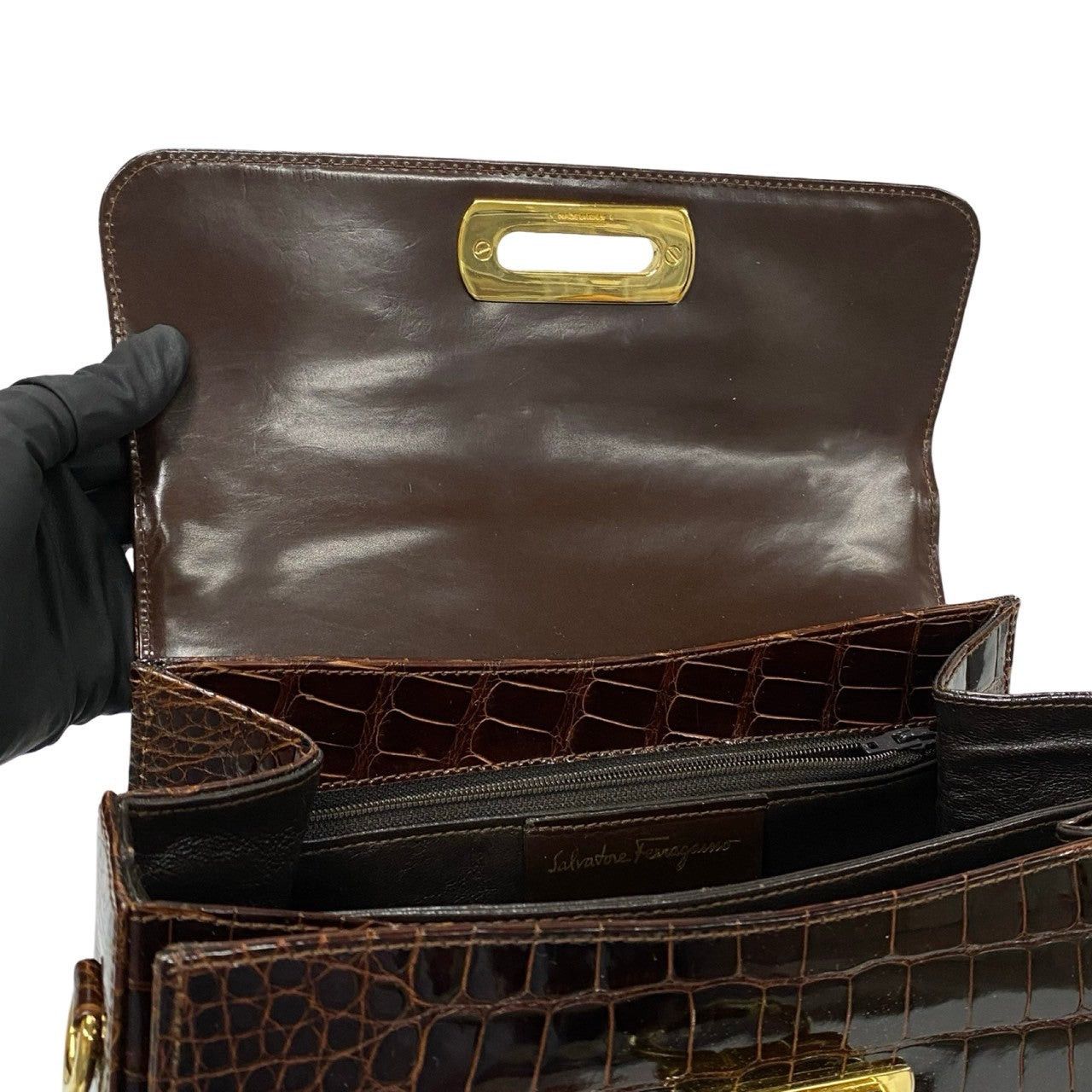 Salvatore Ferragamo Salvatore Ferragamo Shoulder Bag Brown Leather Size ONE SIZE - 8 Thumbnail