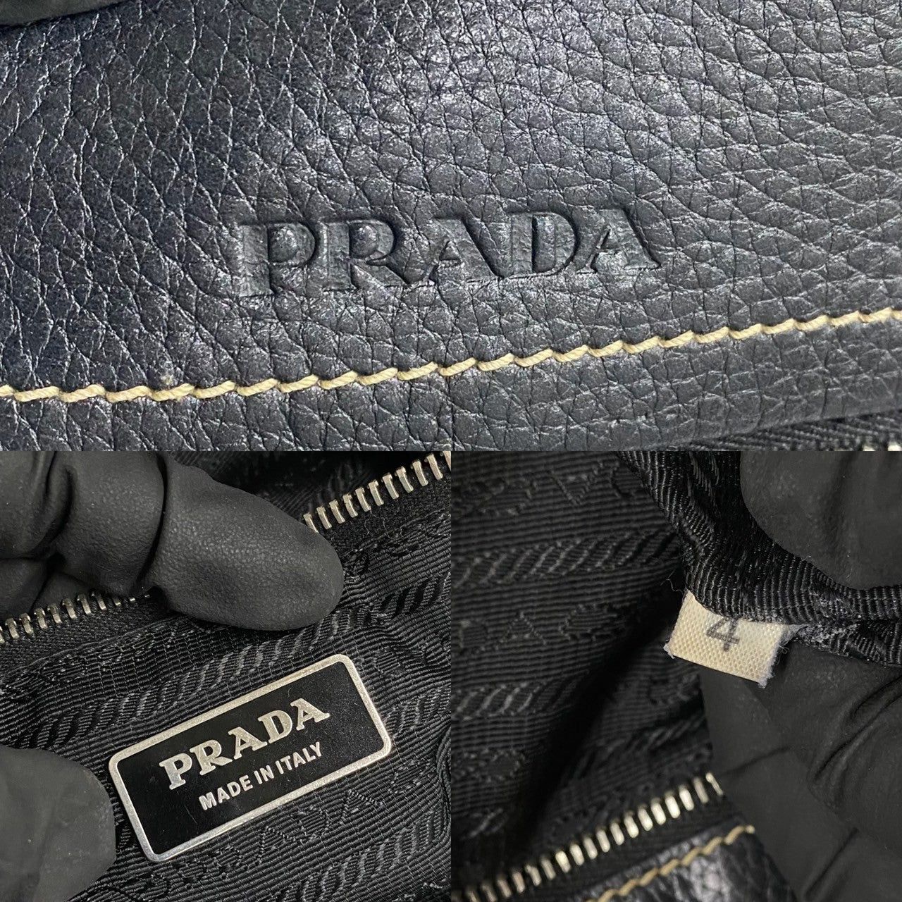 Prada Prada Tote Bag Brown Leather Size ONE SIZE - 3 Thumbnail