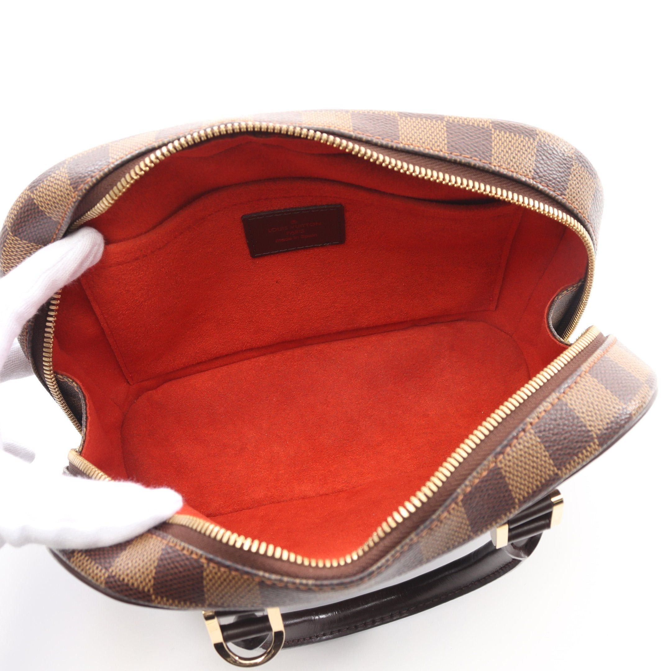 Louis Vuitton Louis Vuitton Saria Mini Damier Ebene Handbag Leather Brown Size ONE SIZE - 3 Thumbnail