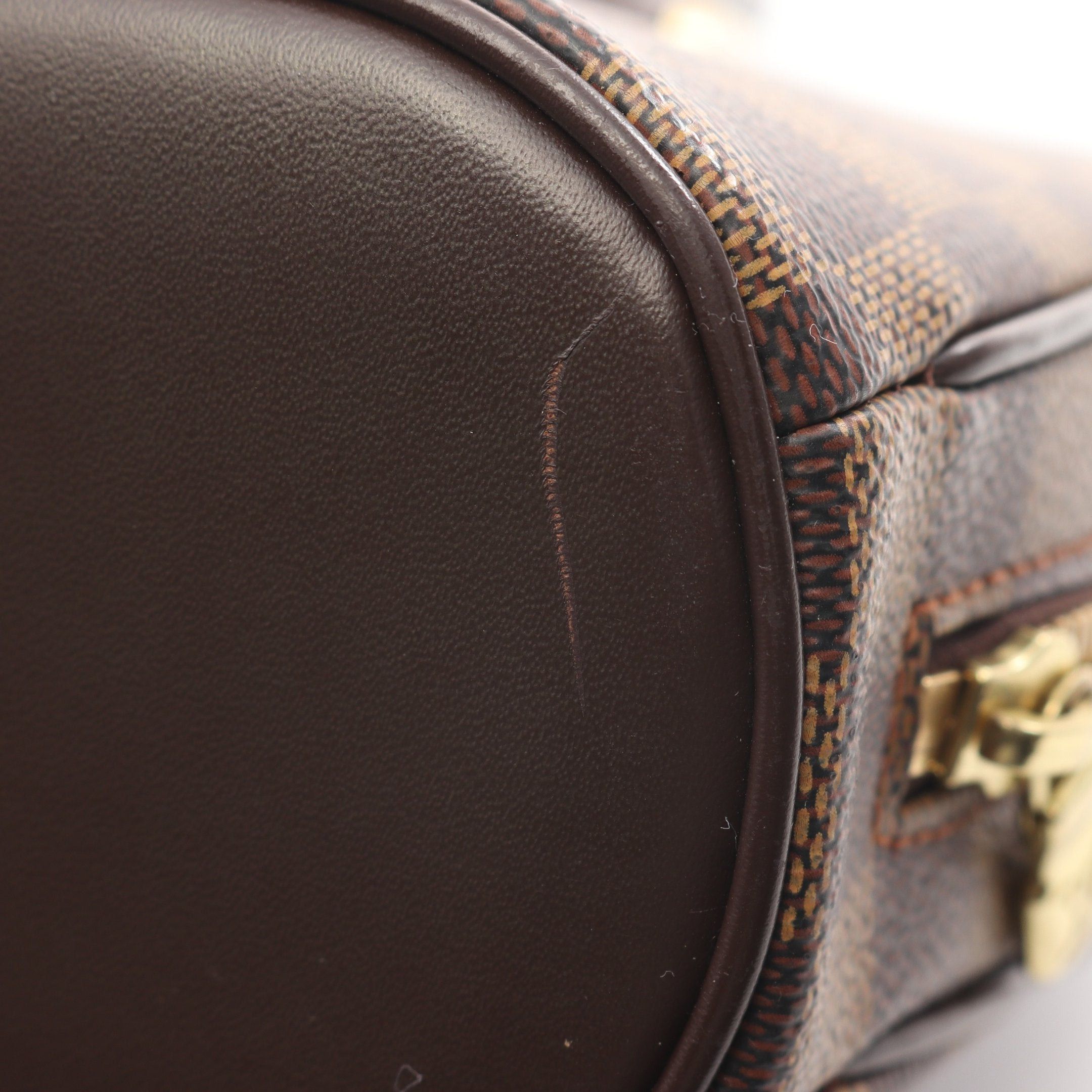 Louis Vuitton Louis Vuitton Saria Mini Damier Ebene Handbag Leather Brown Size ONE SIZE - 8 Thumbnail