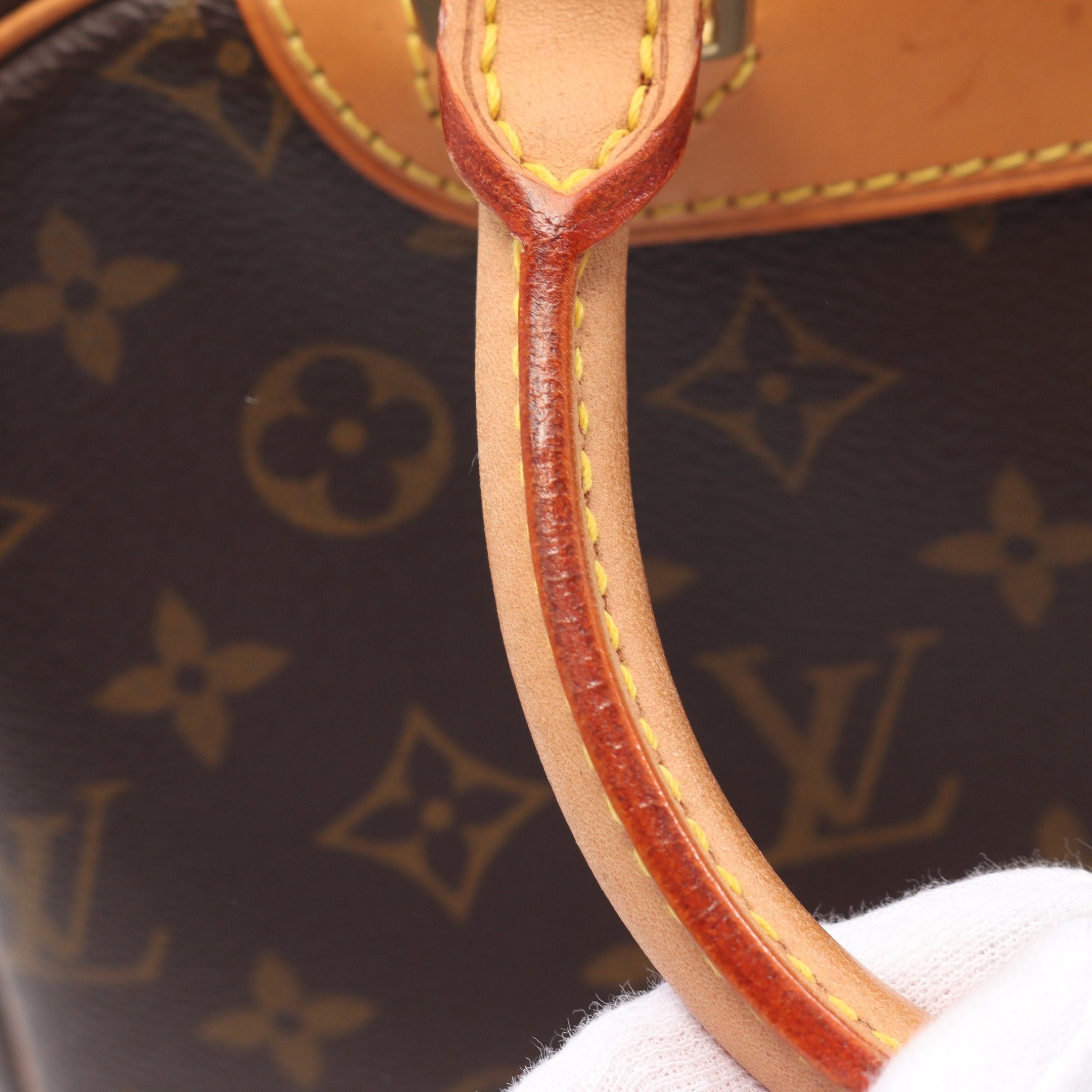 Louis Vuitton Louis Vuitton Trouville Monogram Handbag Leather Brown Size ONE SIZE - 9 Thumbnail