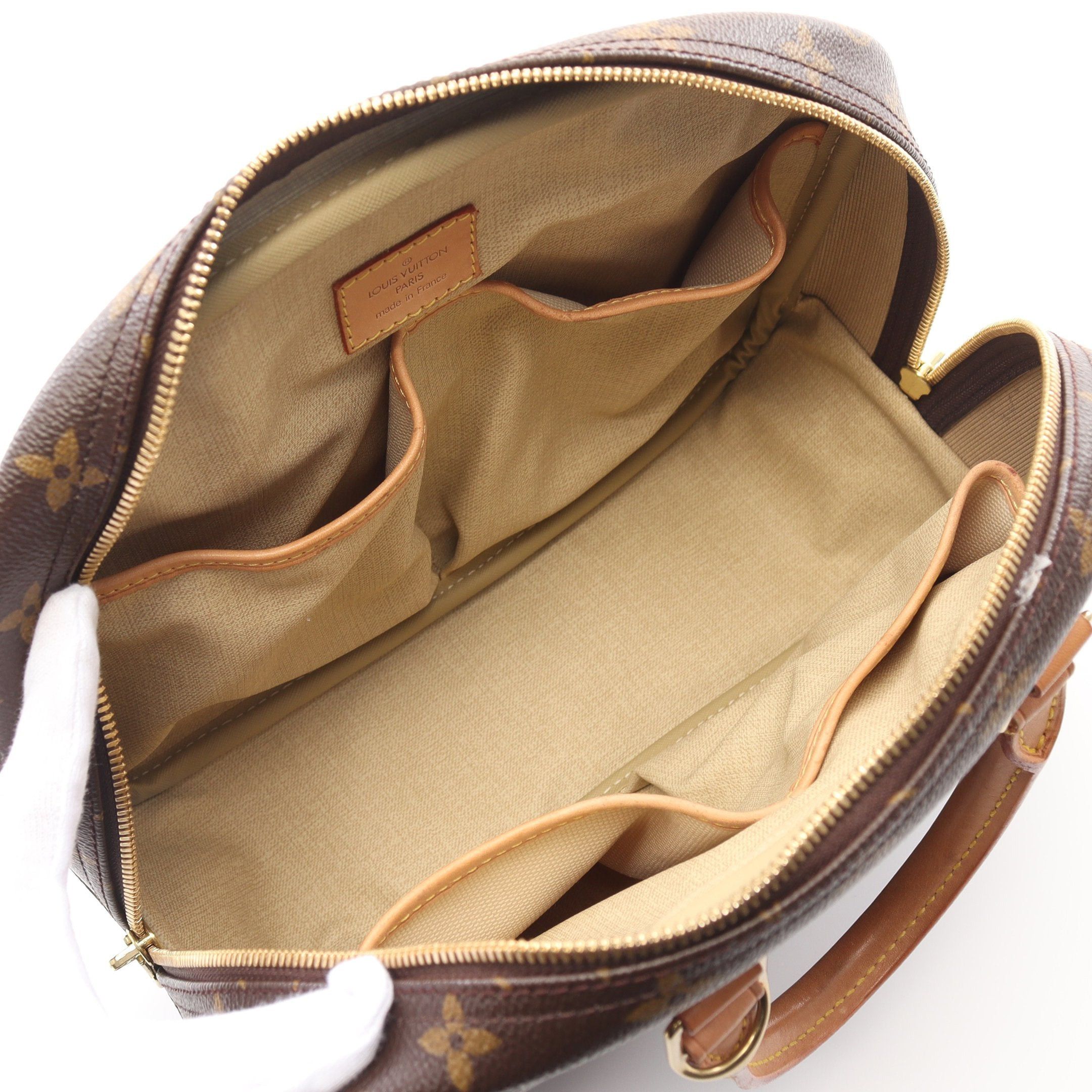 Louis Vuitton Louis Vuitton Trouville Monogram Handbag Leather Brown Size ONE SIZE - 3 Thumbnail