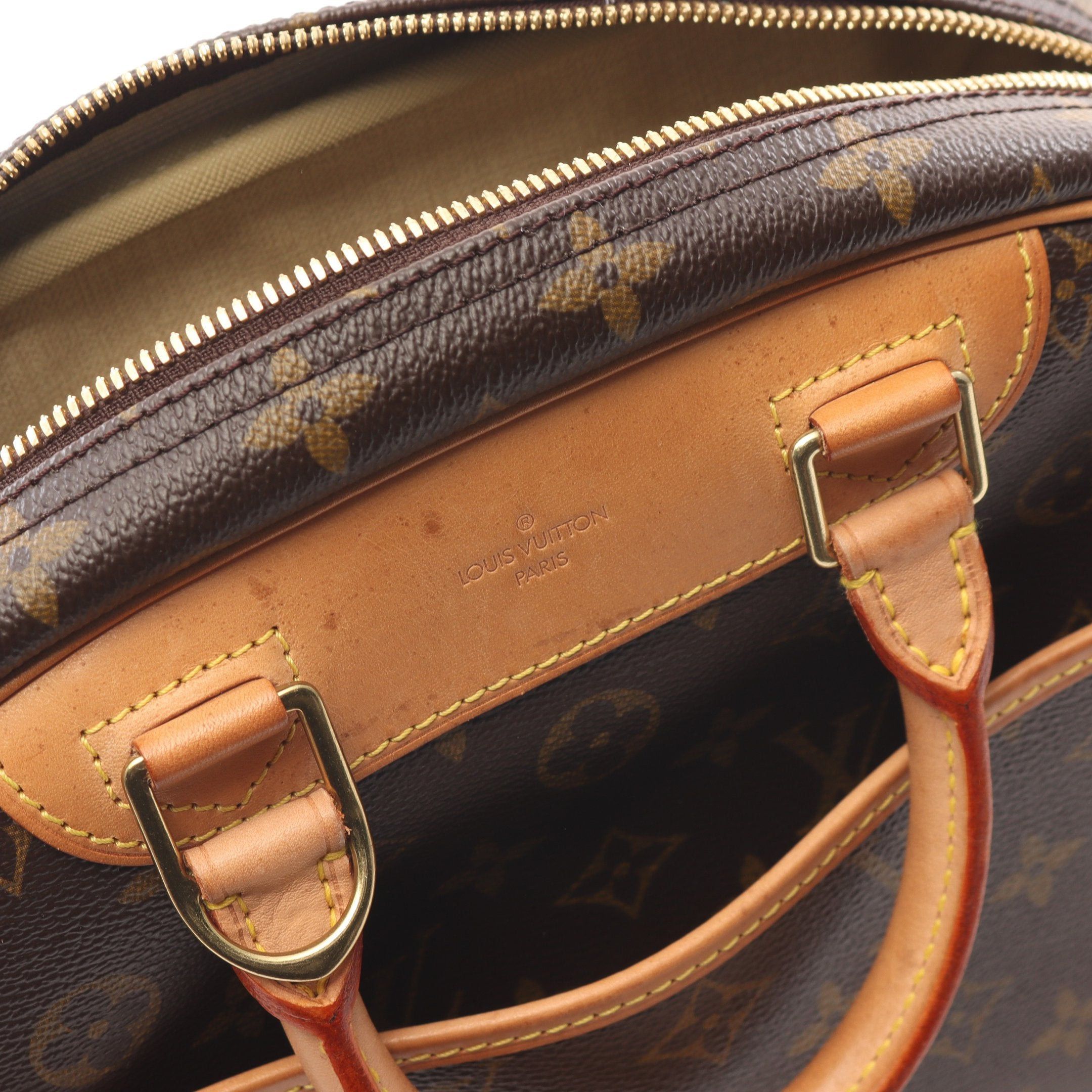 Louis Vuitton Louis Vuitton Trouville Monogram Handbag Leather Brown Size ONE SIZE - 7 Thumbnail