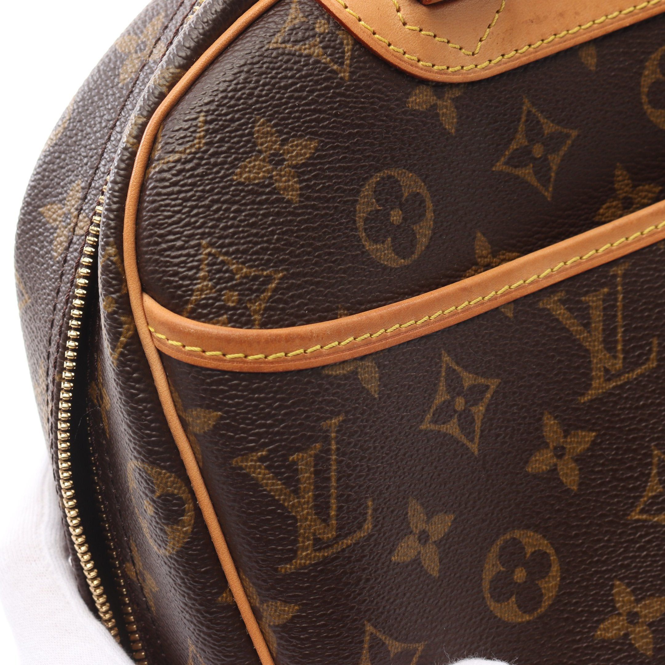 Louis Vuitton Louis Vuitton Trouville Monogram Handbag Leather Brown Size ONE SIZE - 11 Thumbnail