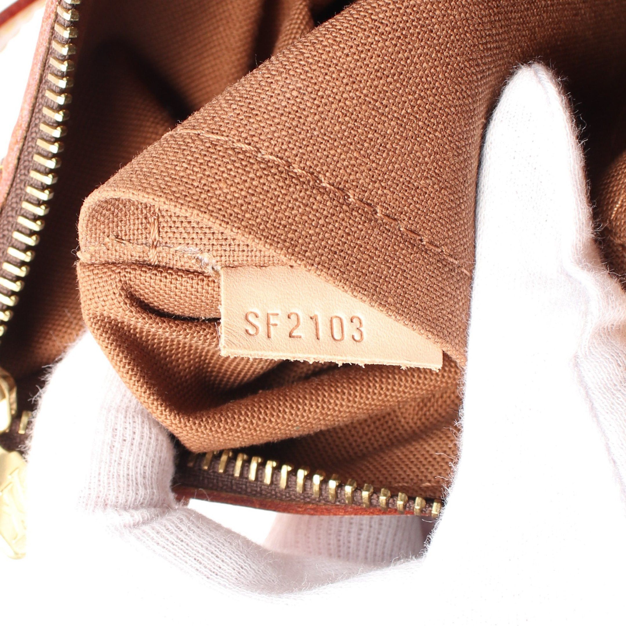 Louis Vuitton Odeon Pm Monogram Shoulder Bag Leather Brown