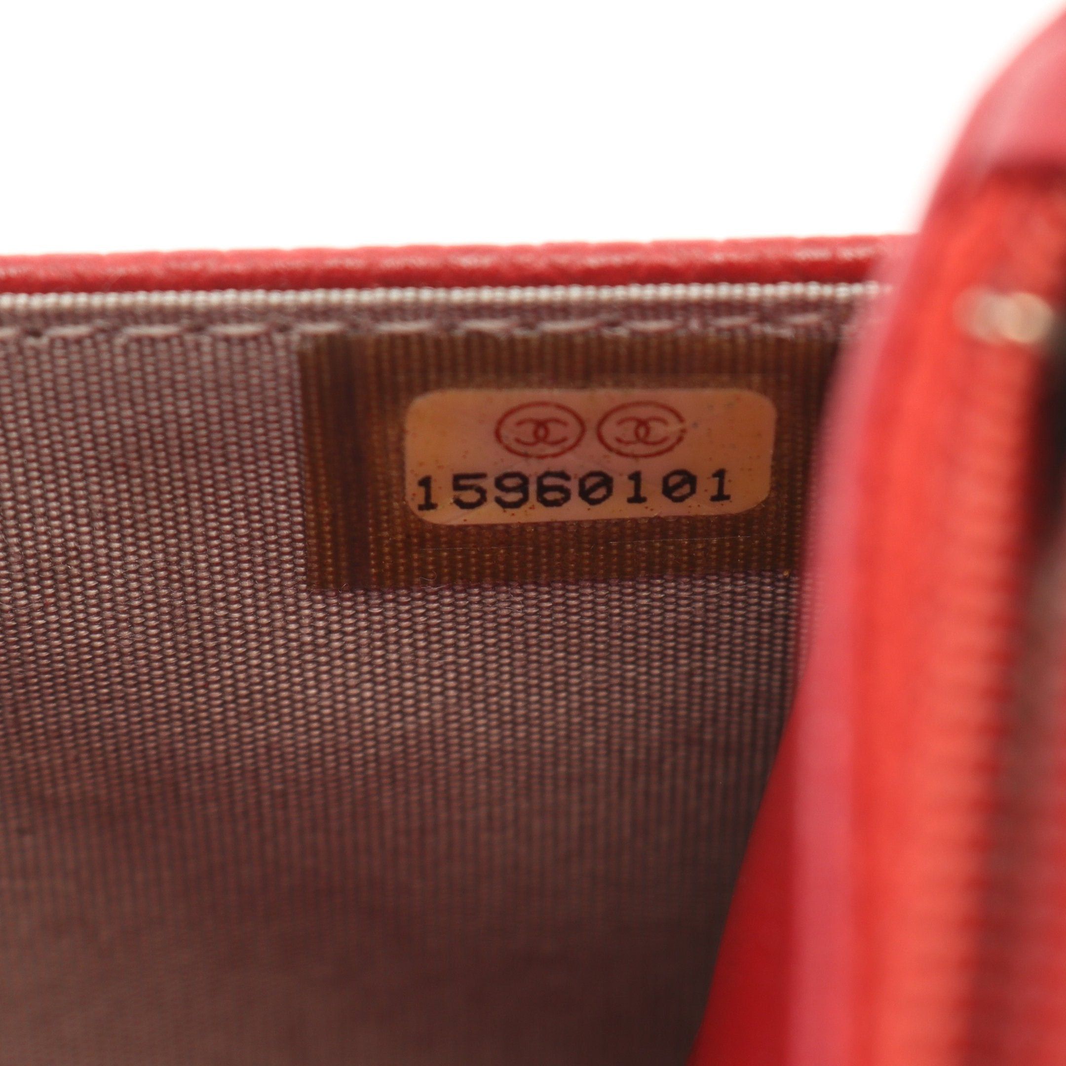 Chanel Chanel Coco Mark Chain Wallet Caviar Skin Red Silver Hardware Size ONE SIZE - 5 Thumbnail