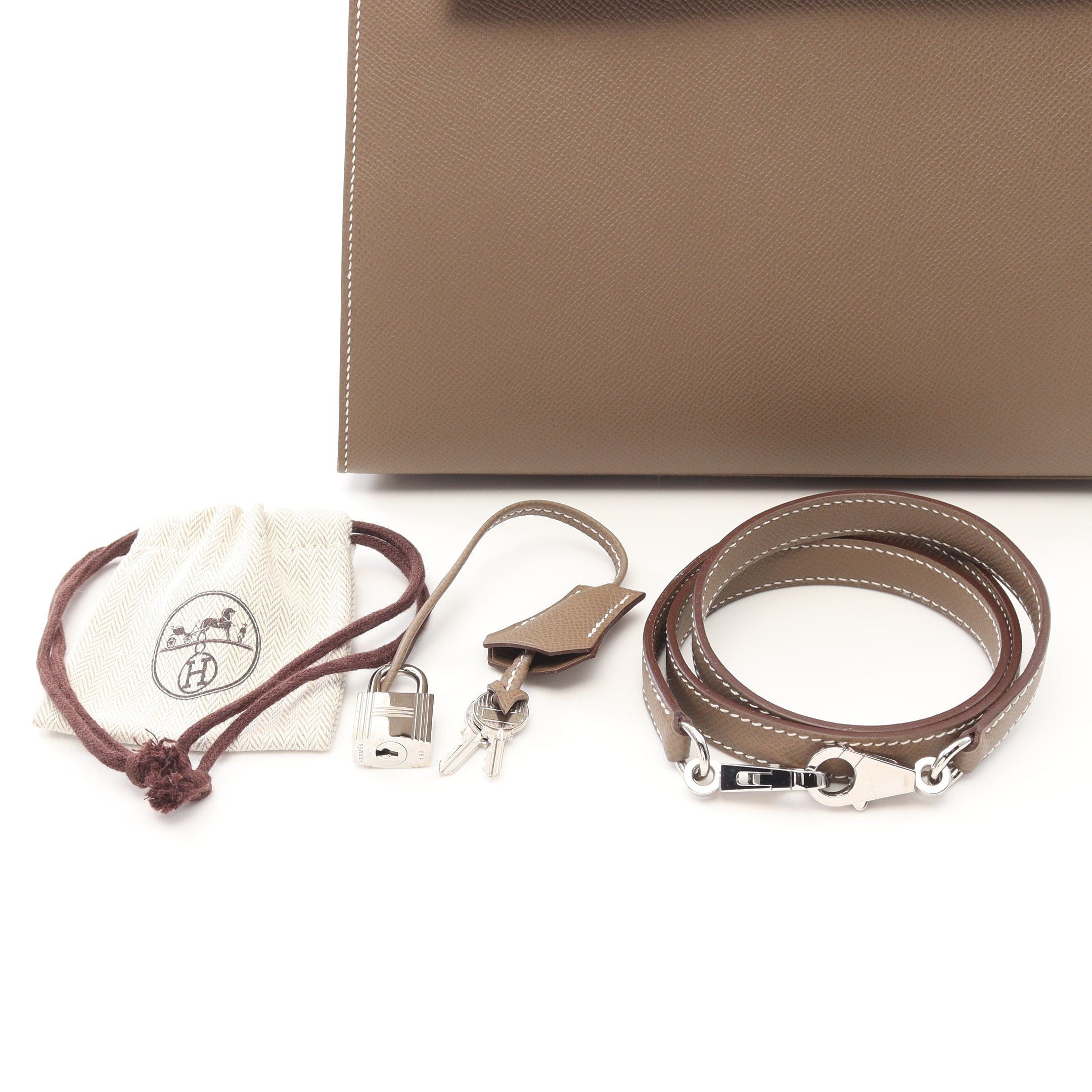 Hermes Hermes Kelly28 Etoupe Handbag Veau Epsom Gray Brown Silver Hardware Outside Sewing Y Stamp Size ONE SIZE - 6 Thumbnail