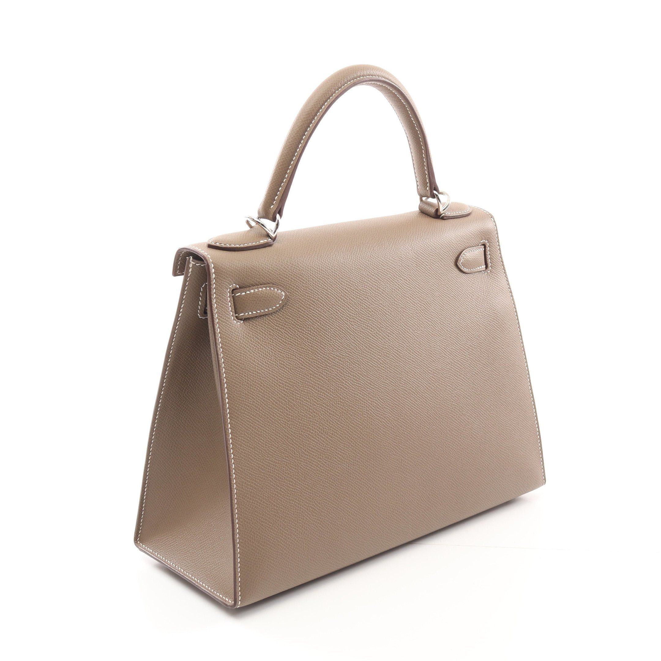 Hermes Hermes Kelly28 Etoupe Handbag Veau Epsom Gray Brown Silver Hardware Outside Sewing Y Stamp Size ONE SIZE - 2 Thumbnail