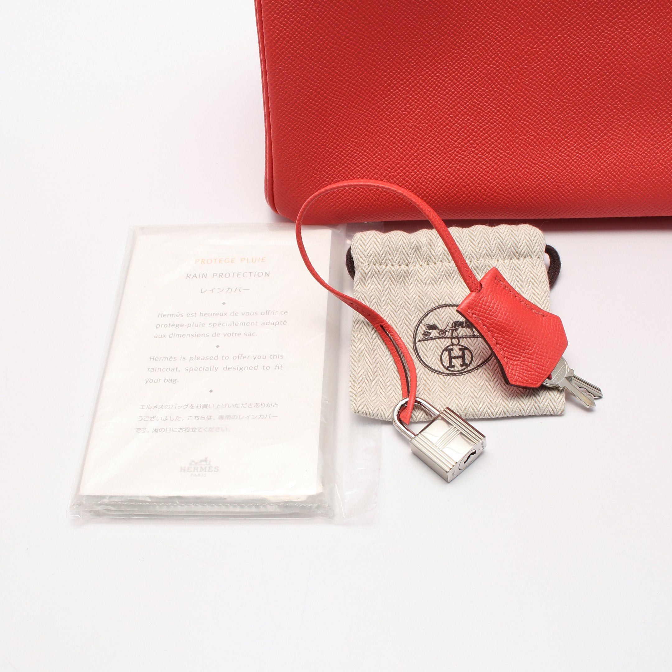 Hermes Hermes Birkin 30 Rouge Pivoine Handbag Veau Epsom Coral Pink Silver Hardware C Engraved Size ONE SIZE - 6 Thumbnail