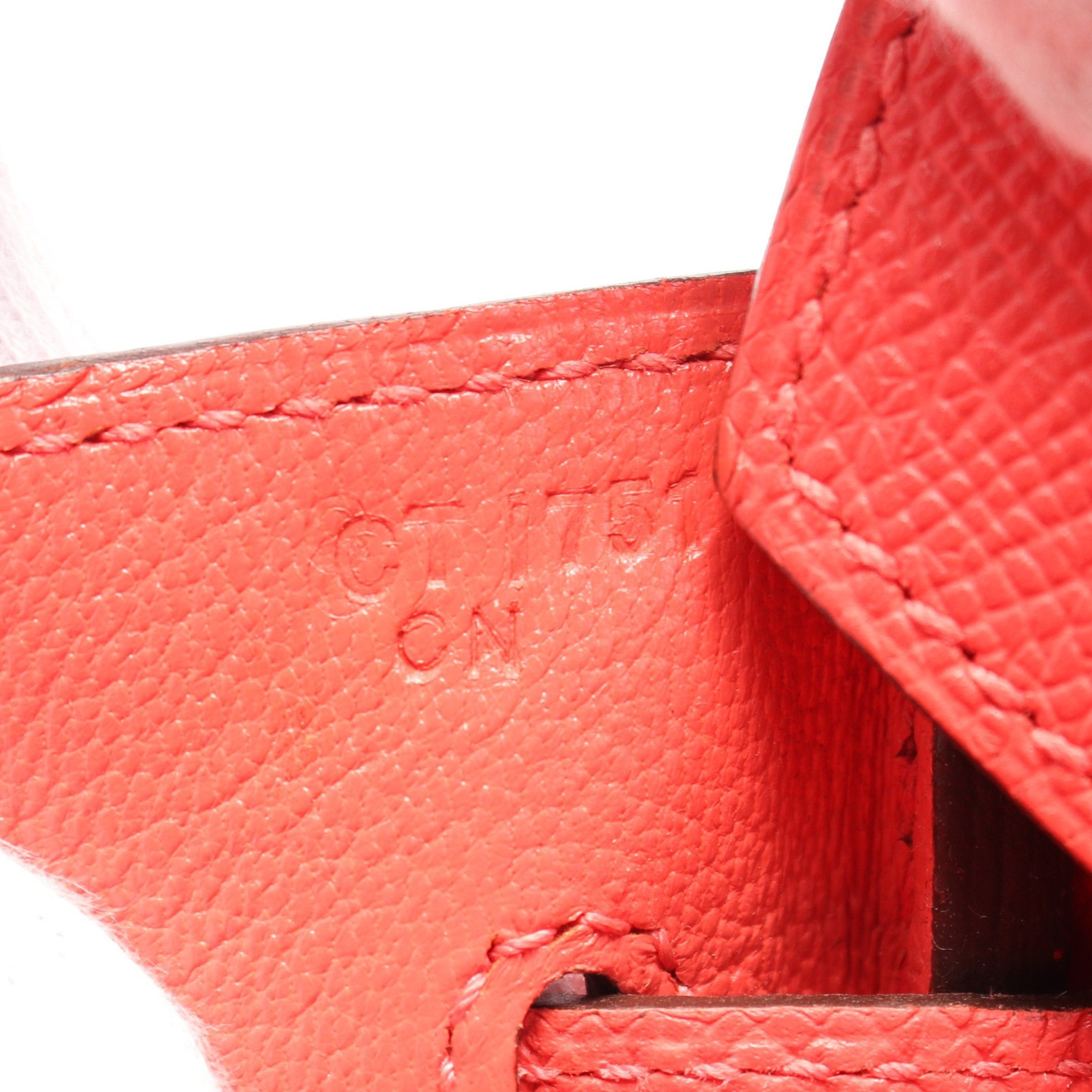 Hermes Hermes Birkin 30 Rouge Pivoine Handbag Veau Epsom Coral Pink Silver Hardware C Engraved Size ONE SIZE - 5 Thumbnail