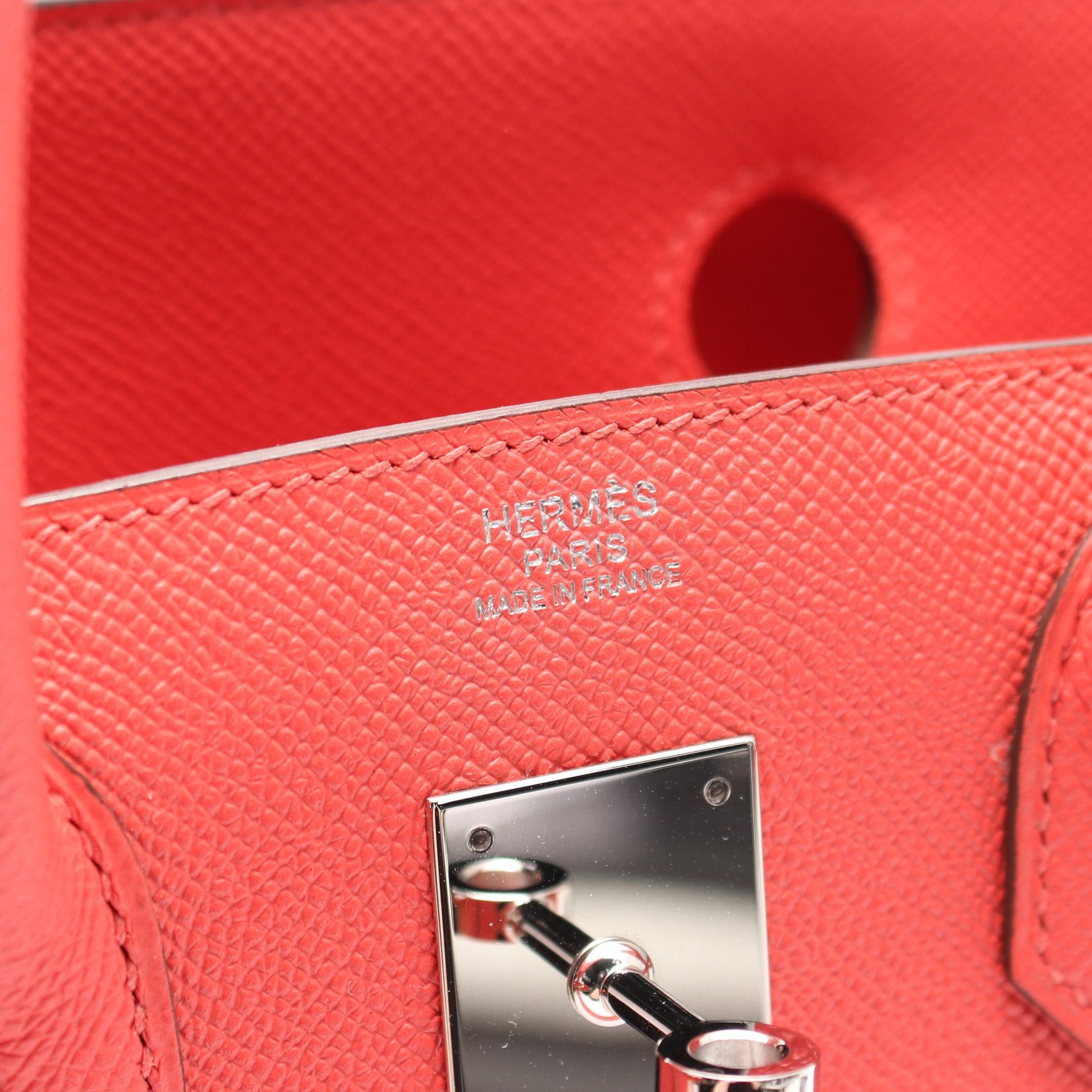 Hermes Hermes Birkin 30 Rouge Pivoine Handbag Veau Epsom Coral Pink Silver Hardware C Engraved Size ONE SIZE - 4 Thumbnail
