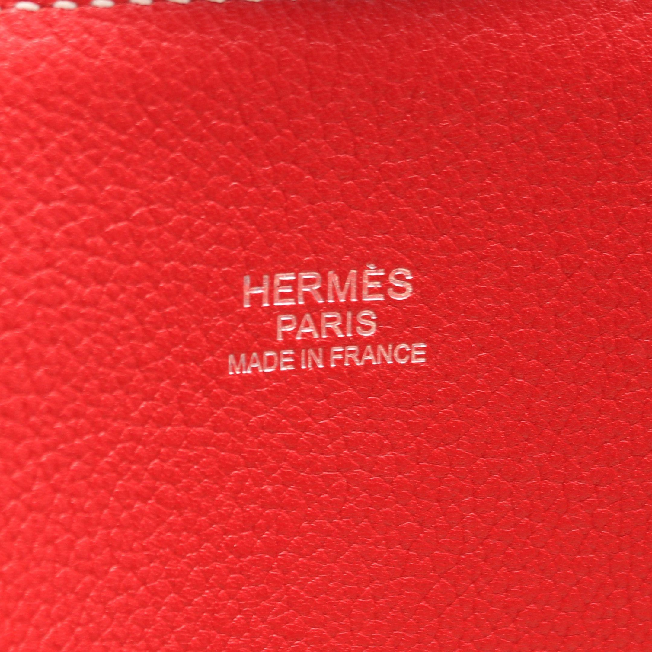 Hermes Hermes Bolide 35 Handbag Clemence Leather Red Silver Hardware T Stamp Size ONE SIZE - 4 Thumbnail