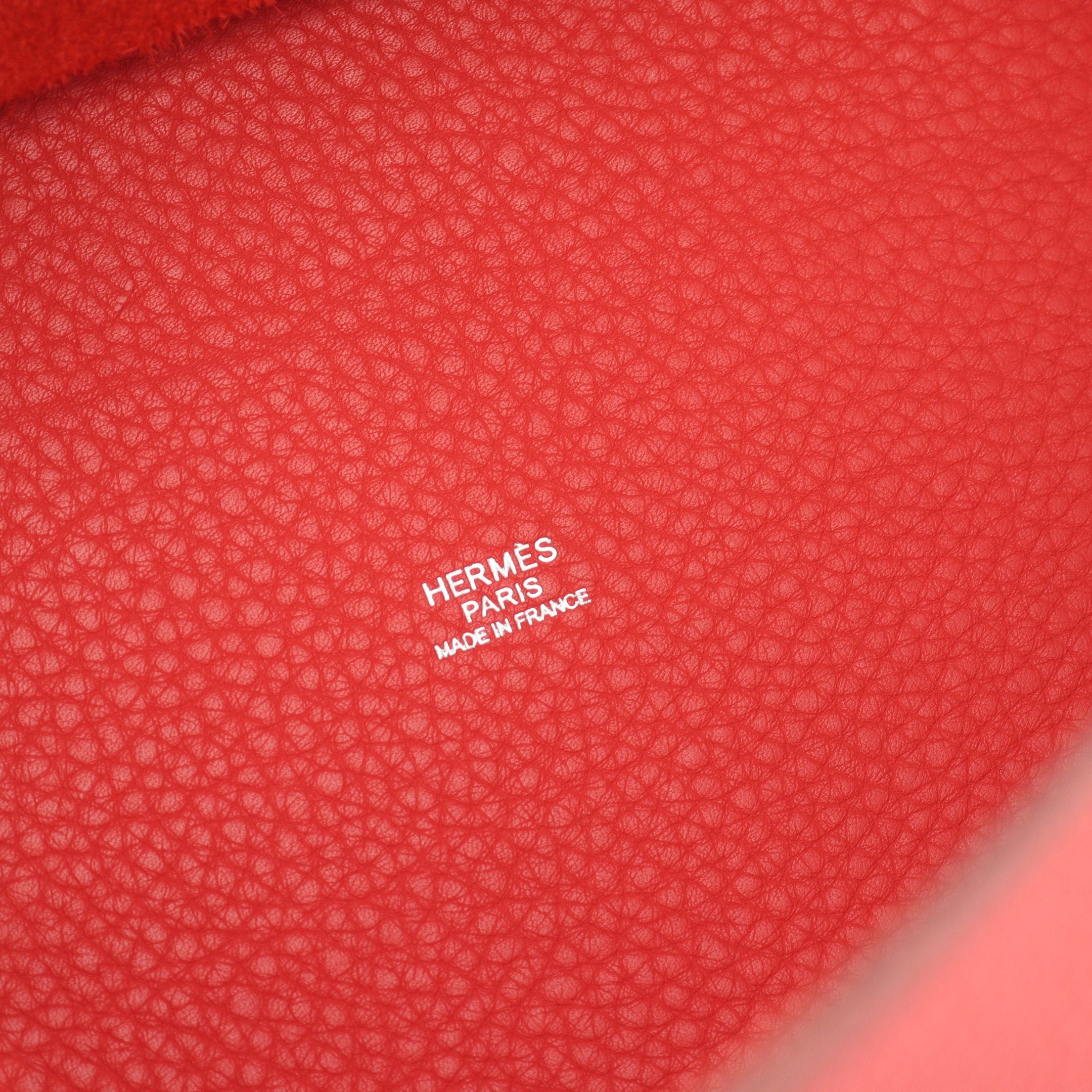 Hermes Hermes Picotane Lock Mm Bougainvillea Handbag Clemence Leather Coral Pink Silver Hardware □N Engraved Size ONE SIZE - 4 Thumbnail
