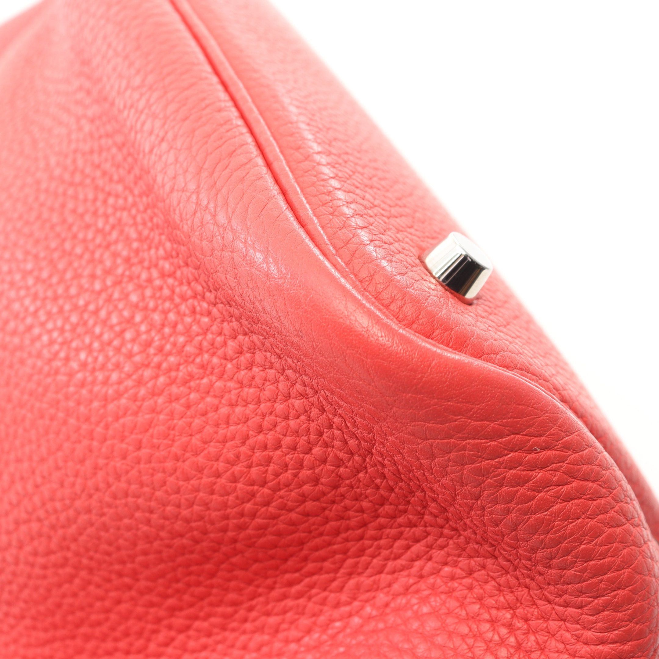Hermes Hermes Picotane Lock Mm Bougainvillea Handbag Clemence Leather Coral Pink Silver Hardware □N Engraved Size ONE SIZE - 7 Thumbnail