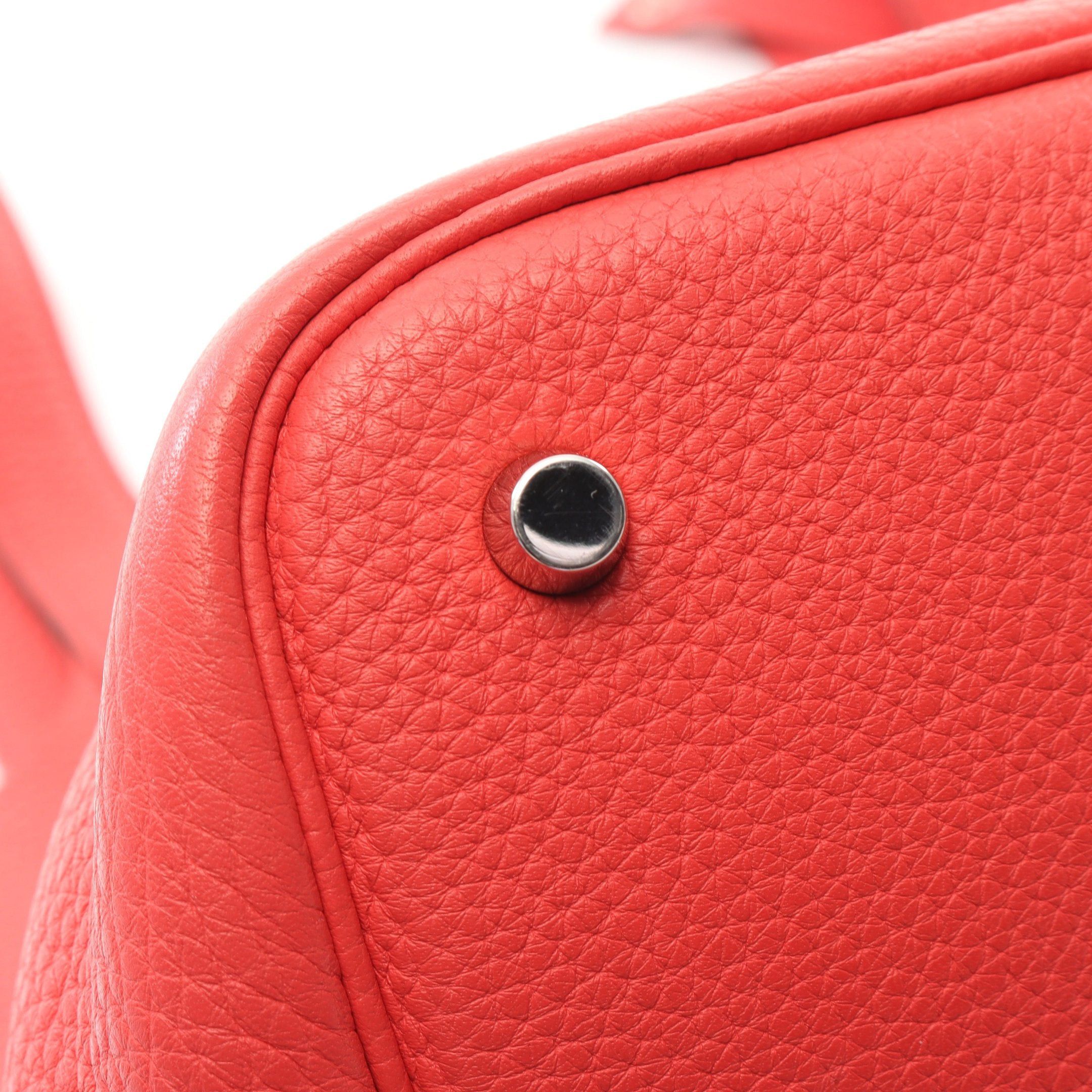 Hermes Hermes Picotane Lock Mm Bougainvillea Handbag Clemence Leather Coral Pink Silver Hardware □N Engraved Size ONE SIZE - 9 Thumbnail