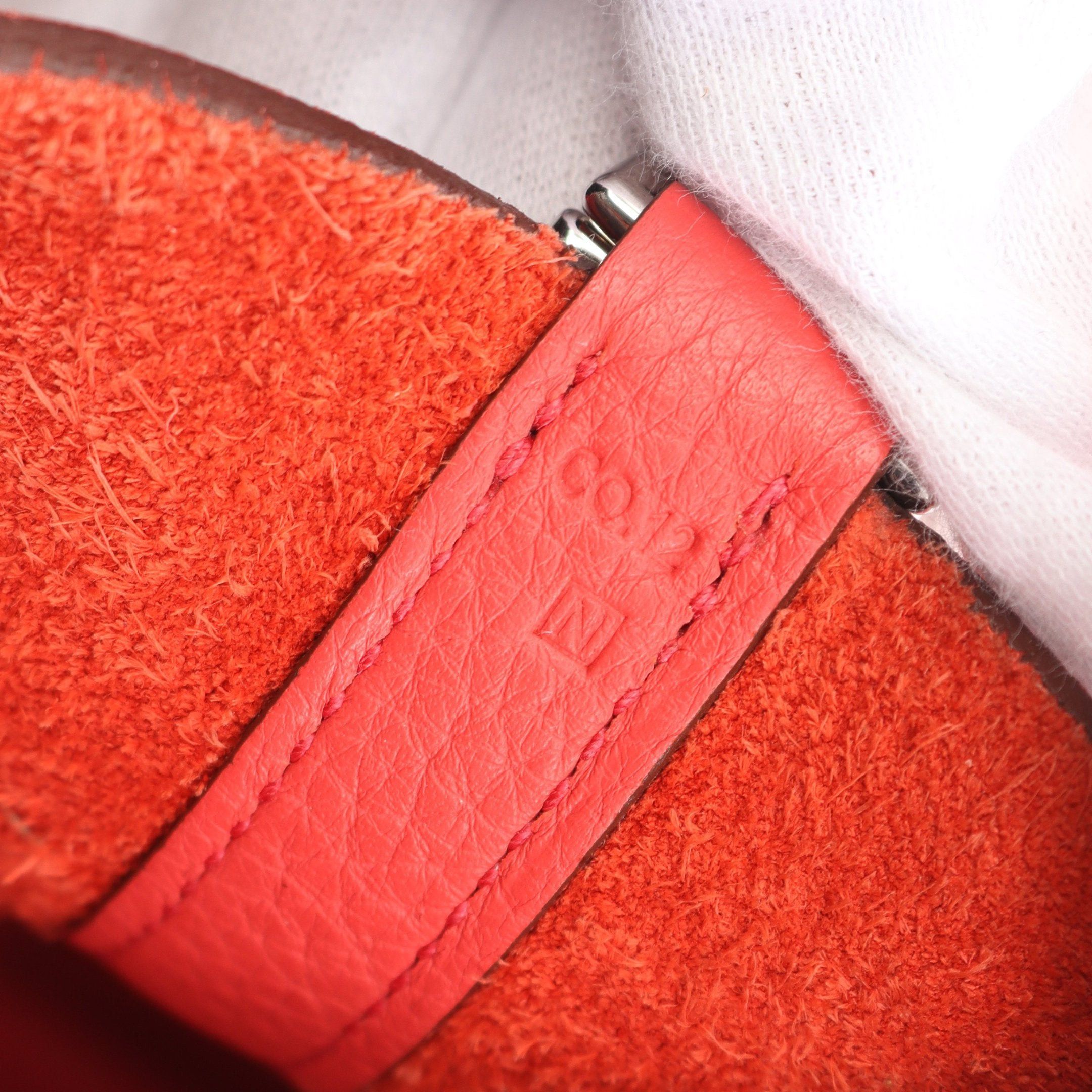 Hermes Hermes Picotane Lock Mm Bougainvillea Handbag Clemence Leather Coral Pink Silver Hardware □N Engraved Size ONE SIZE - 5 Thumbnail