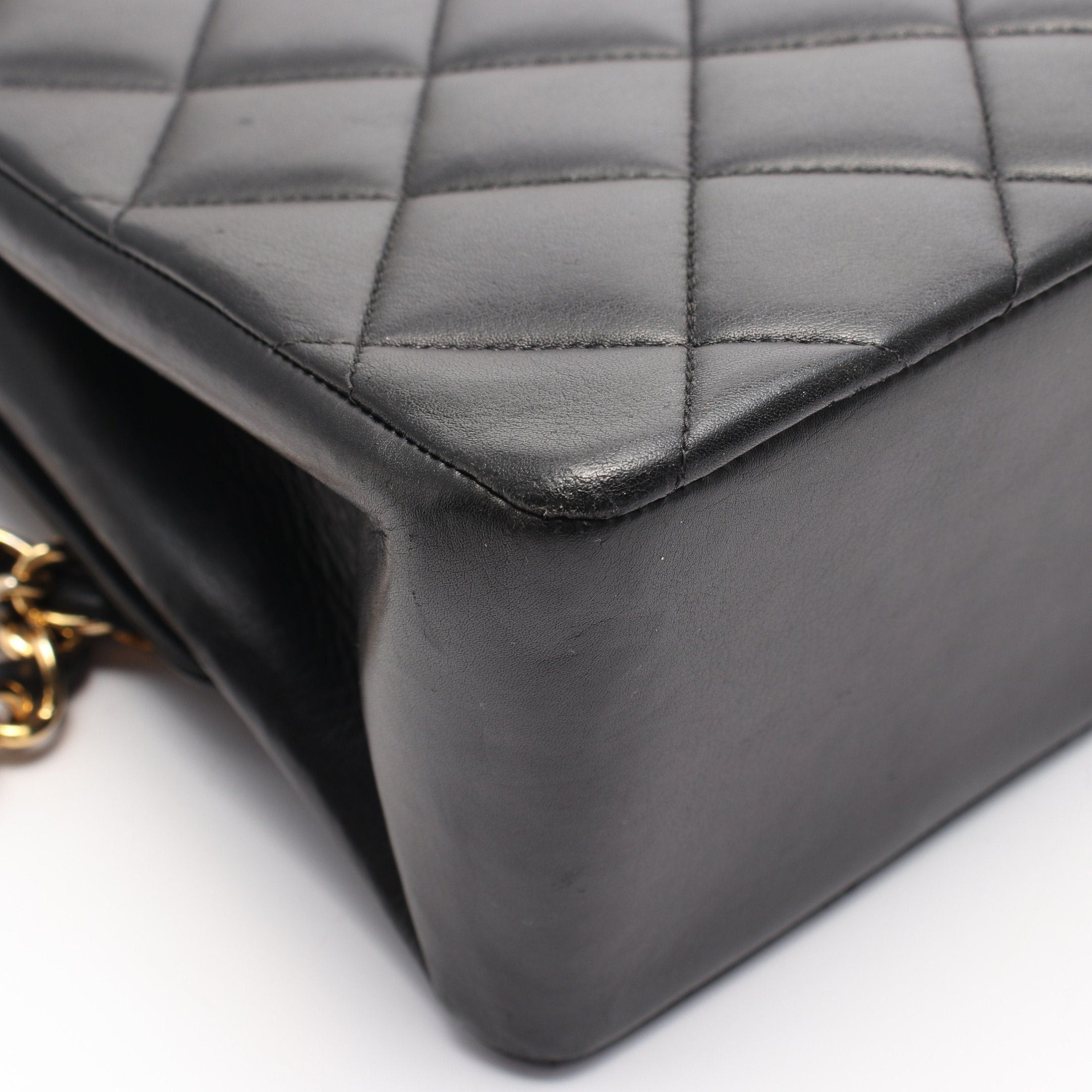 Chanel Chanel Decamatlassé 34 Coco Mark Double Chain Shoulder Bag Lambskin Black Gold Hardware Size ONE SIZE - 7 Thumbnail