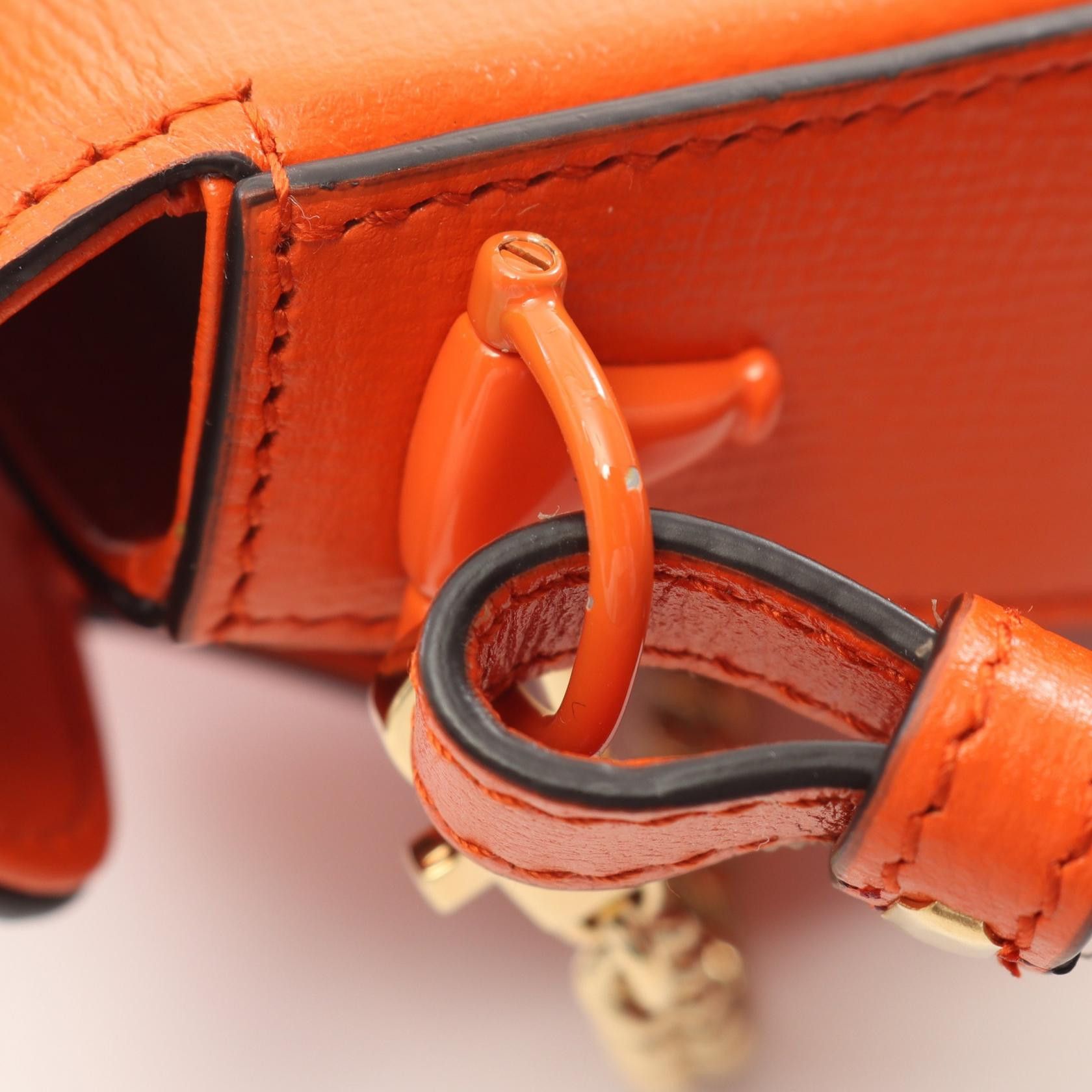 Gucci Gucci Mini Horsebit 1955 Shoulder Bag Leather Orange Size ONE SIZE - 5 Thumbnail