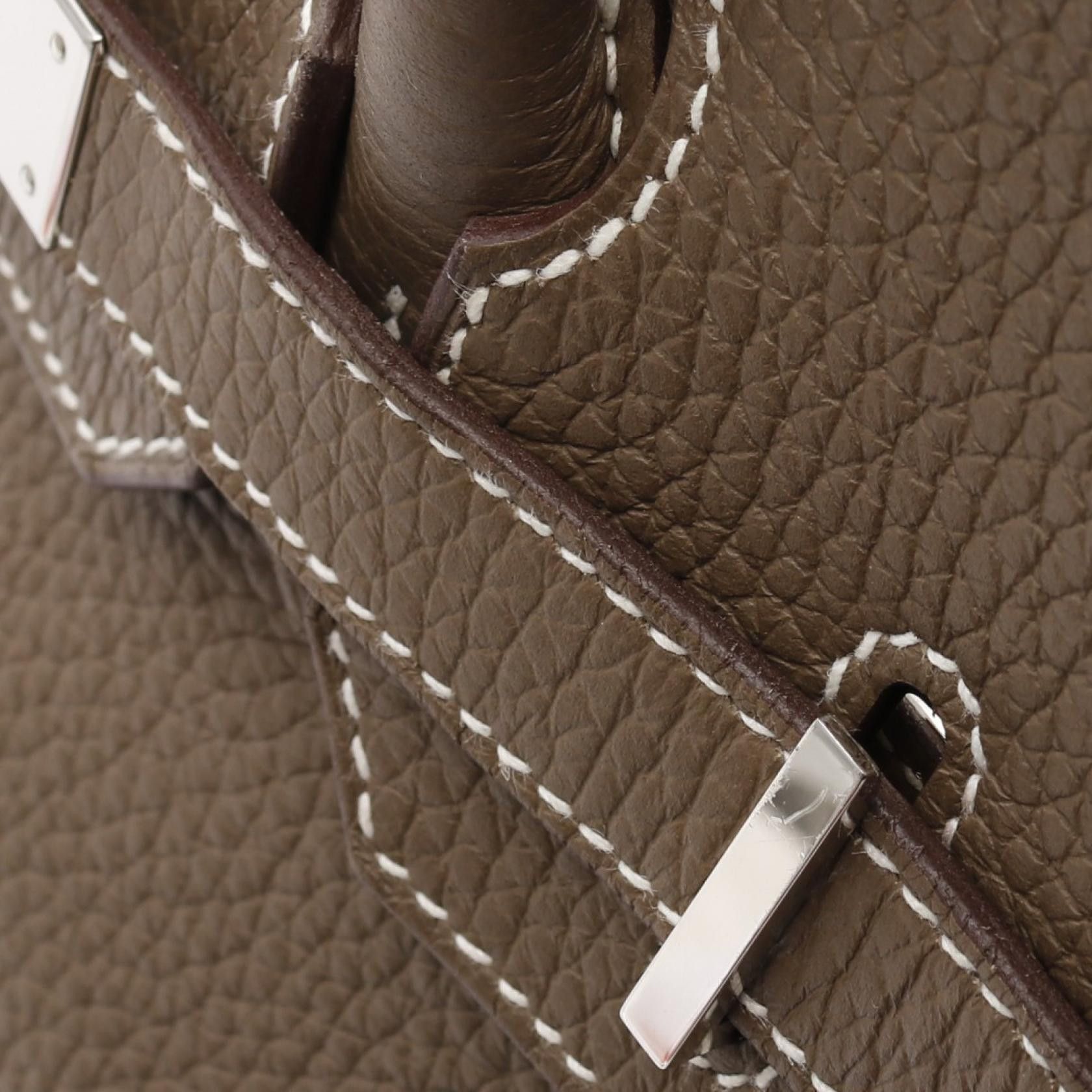 Hermes Hermes Birkin 30 Etoupe Handbag Clemence Leather Gray Brown Silver Hardware U Stamp Size ONE SIZE - 8 Thumbnail