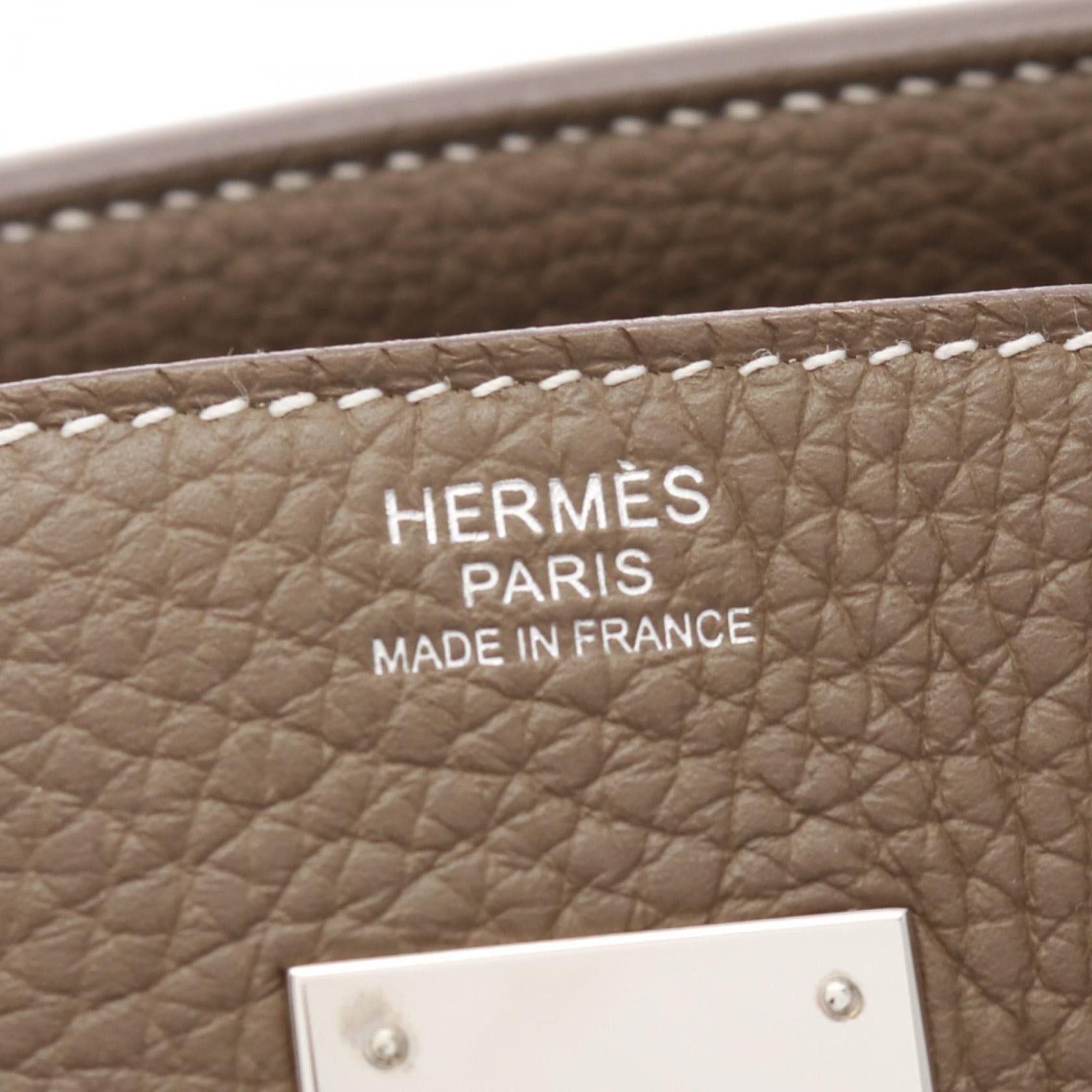 Hermes Hermes Birkin 30 Etoupe Handbag Clemence Leather Gray Brown Silver Hardware U Stamp Size ONE SIZE - 4 Thumbnail