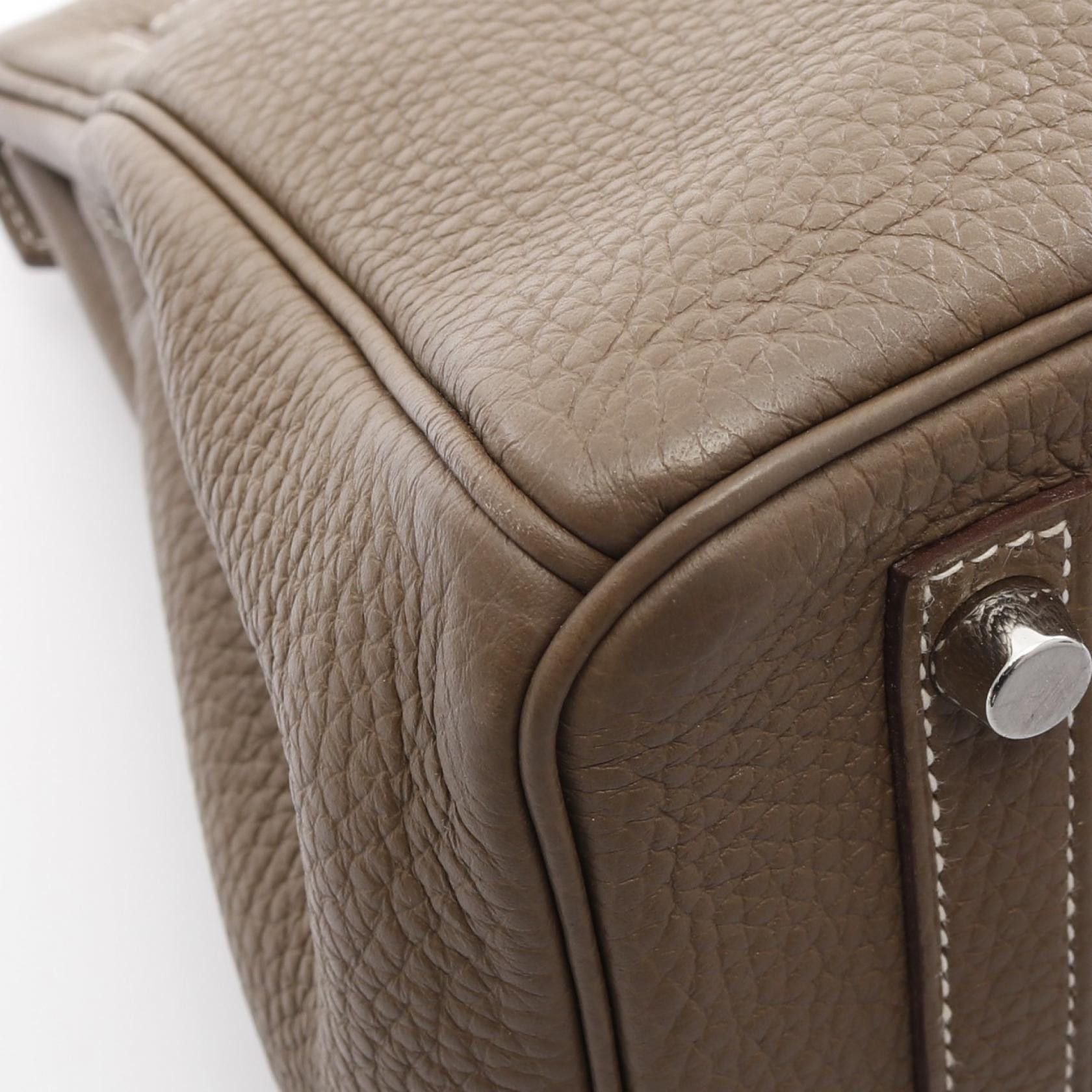 Hermes Hermes Birkin 30 Etoupe Handbag Clemence Leather Gray Brown Silver Hardware U Stamp Size ONE SIZE - 13 Thumbnail