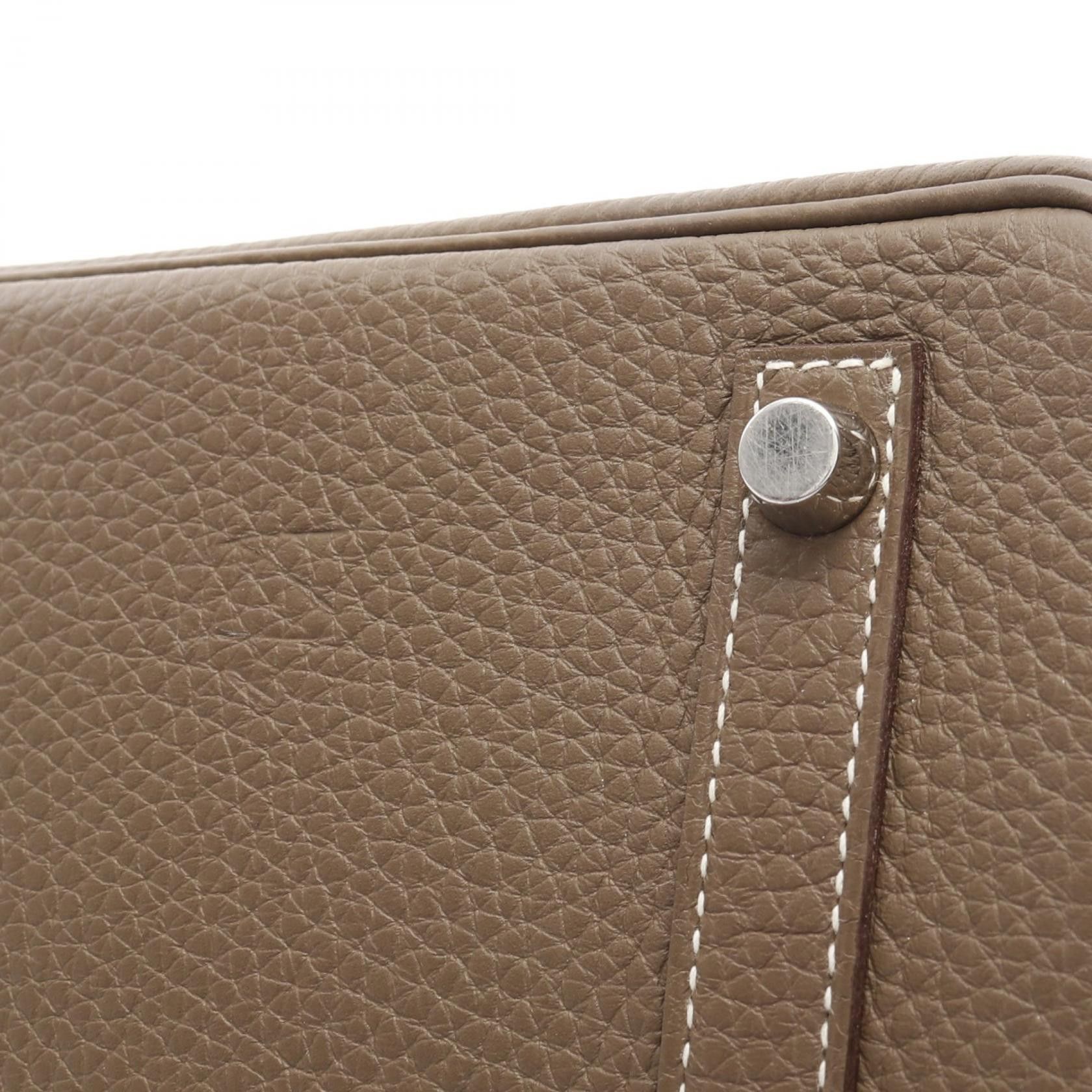 Hermes Hermes Birkin 30 Etoupe Handbag Clemence Leather Gray Brown Silver Hardware U Stamp Size ONE SIZE - 12 Thumbnail