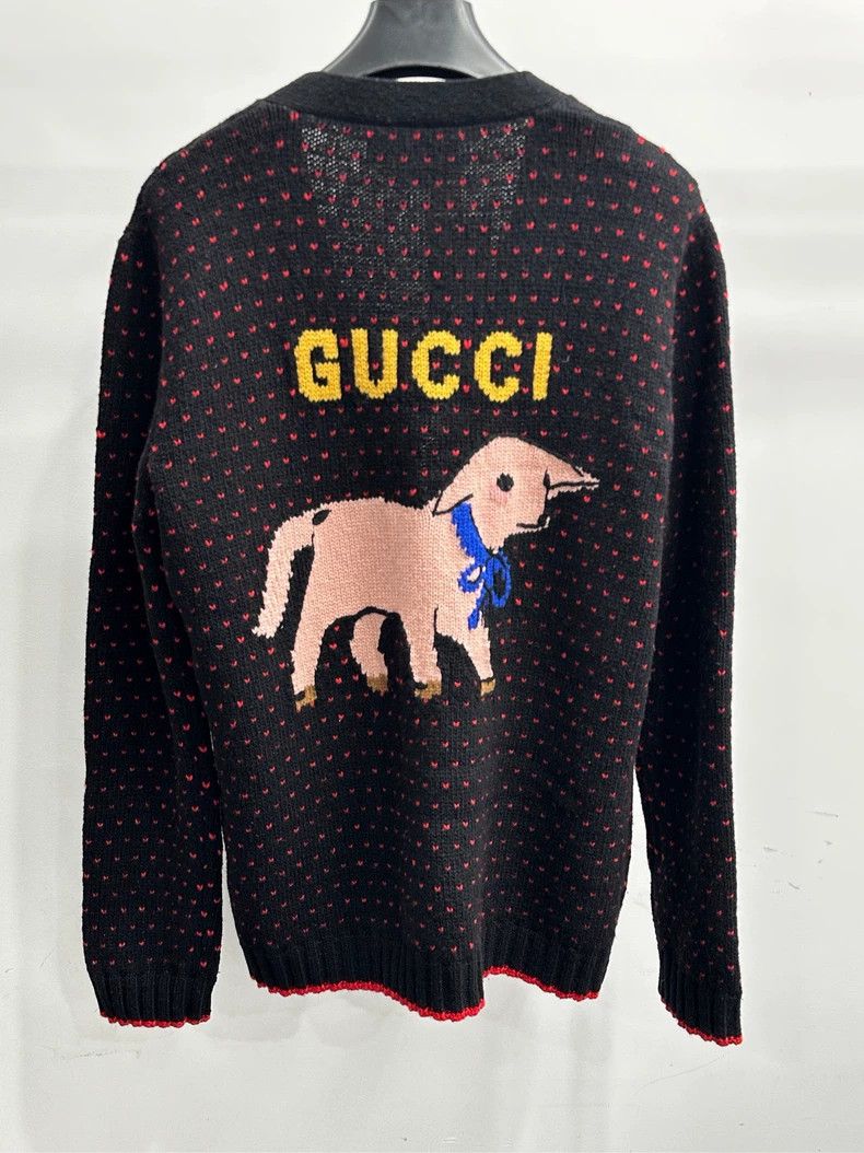 Gucci Gucci Black Knit Cardigan with Pattern Size US S / EU 44-46 / 1 - 2 Thumbnail