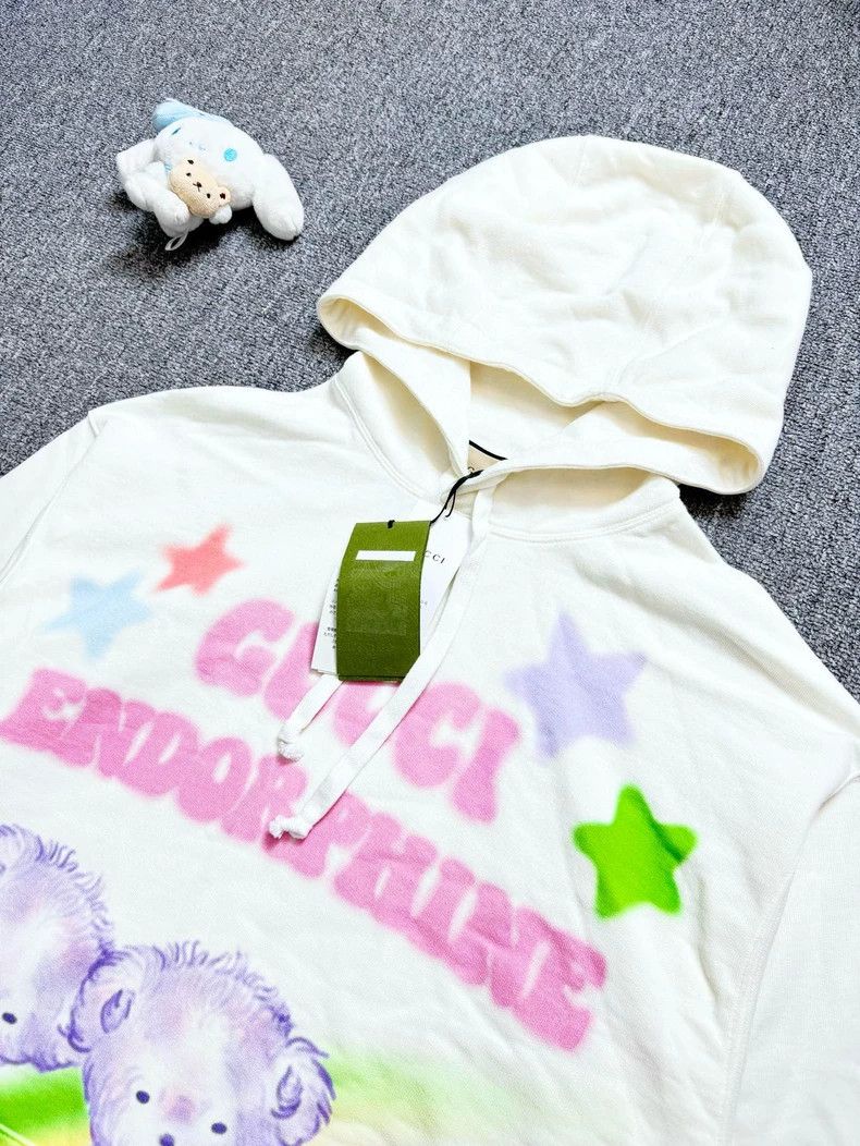 Gucci White Rainbow Star Bear Hoodie Size US S / EU 44-46 / 1 - 3 Thumbnail