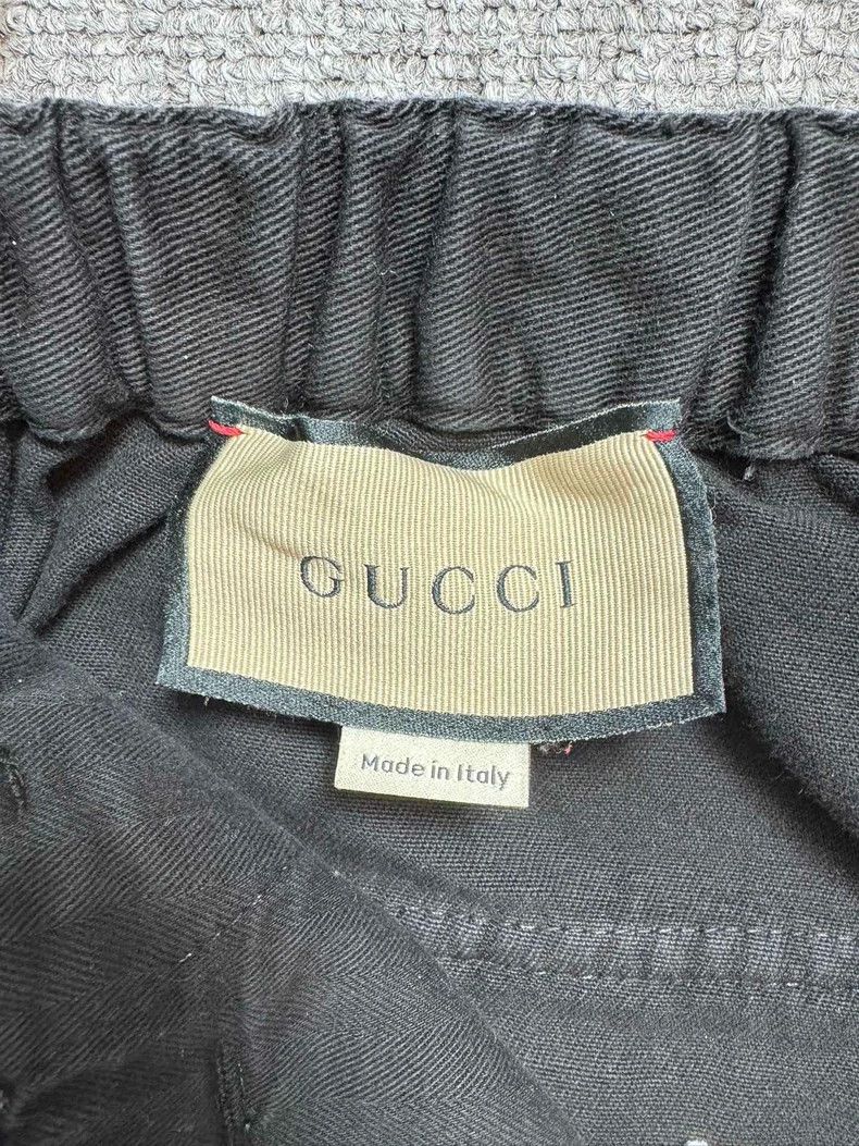 Gucci Gucci Black Cargo Pants with Logo Tag Size US 31 - 4 Thumbnail