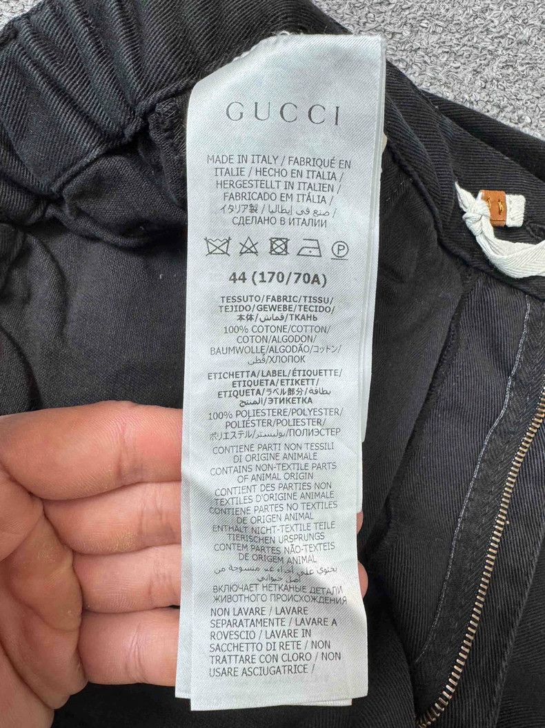 Gucci Gucci Black Cargo Pants with Logo Tag Size US 31 - 5 Thumbnail
